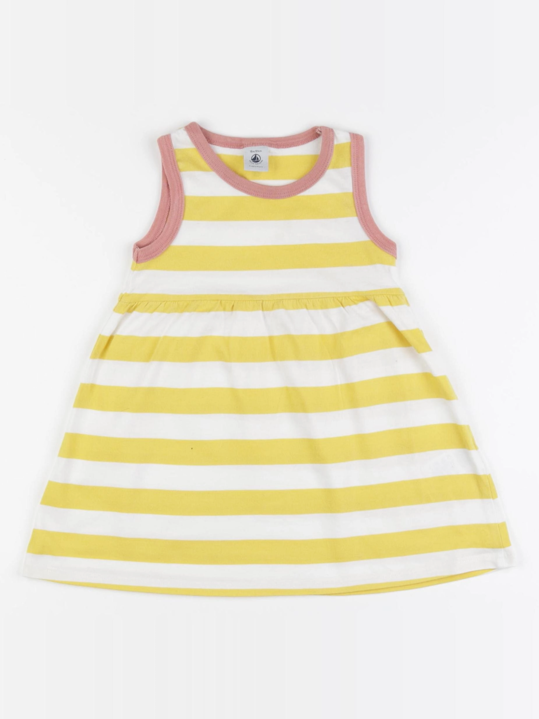 Petit Bateau - robe jaune - 18 mois