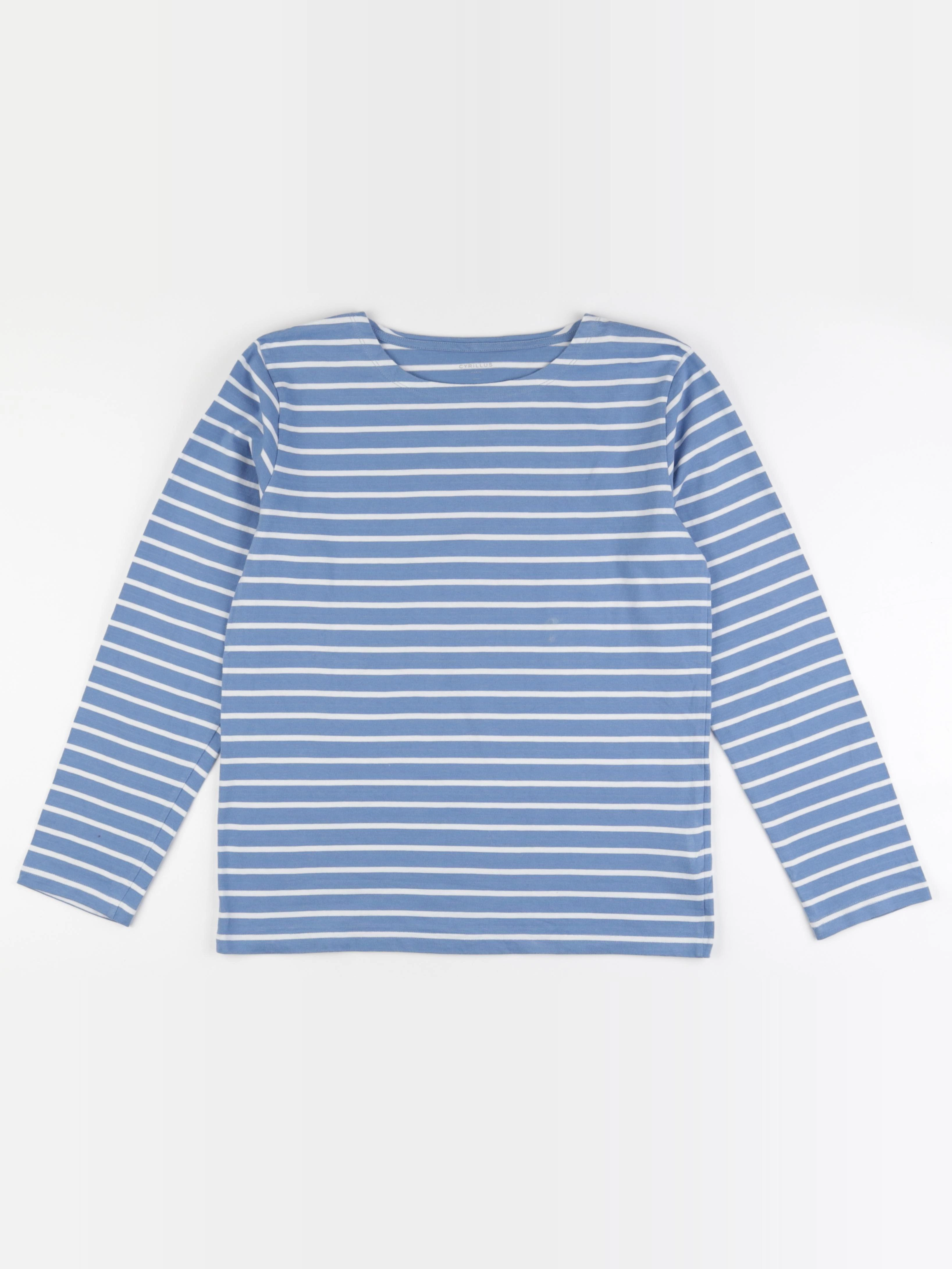 Cyrillus - tee-shirt blanc, bleu - 14 ans
