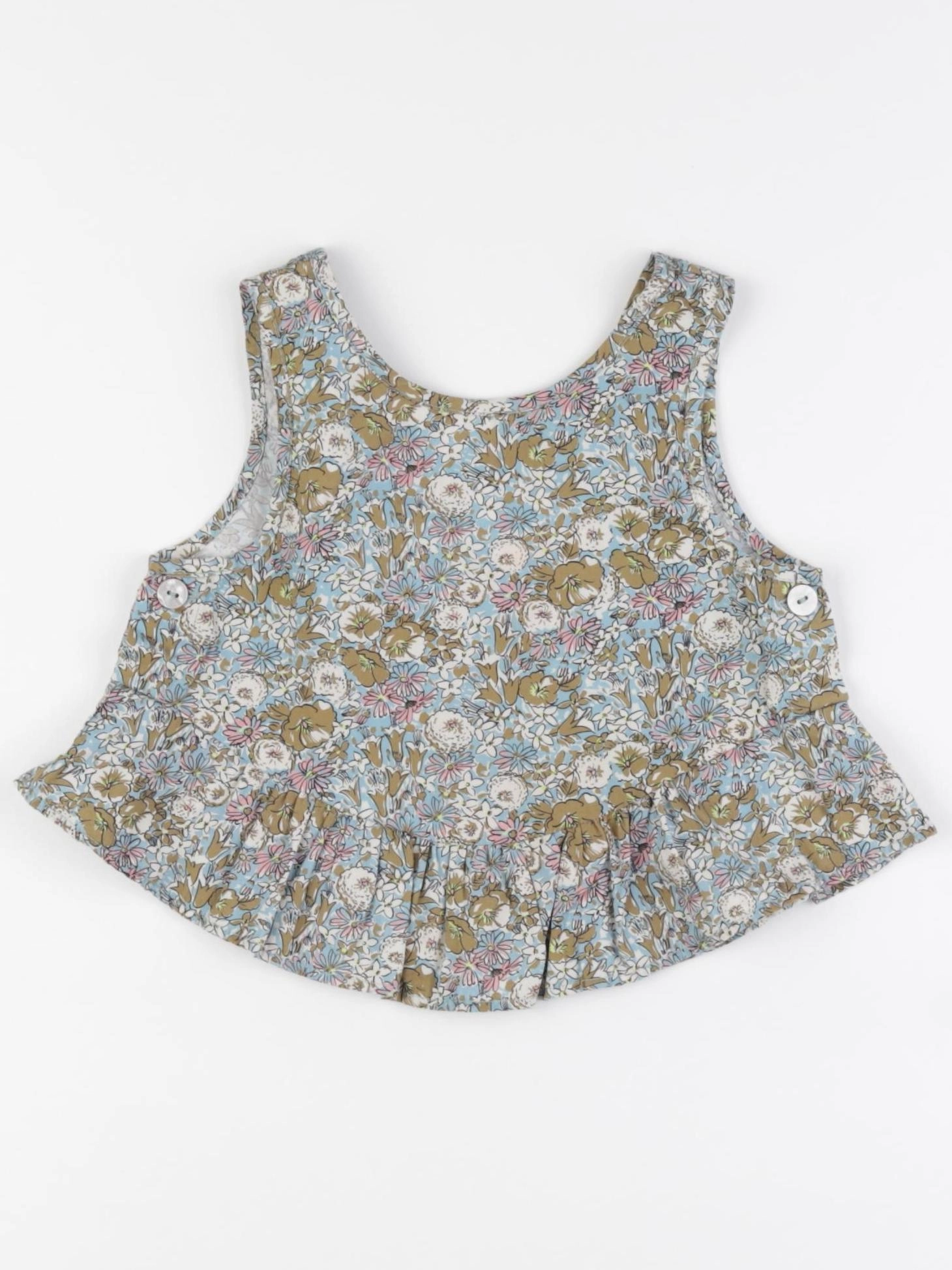 Zara - blouse bleu, marron - 3 ans