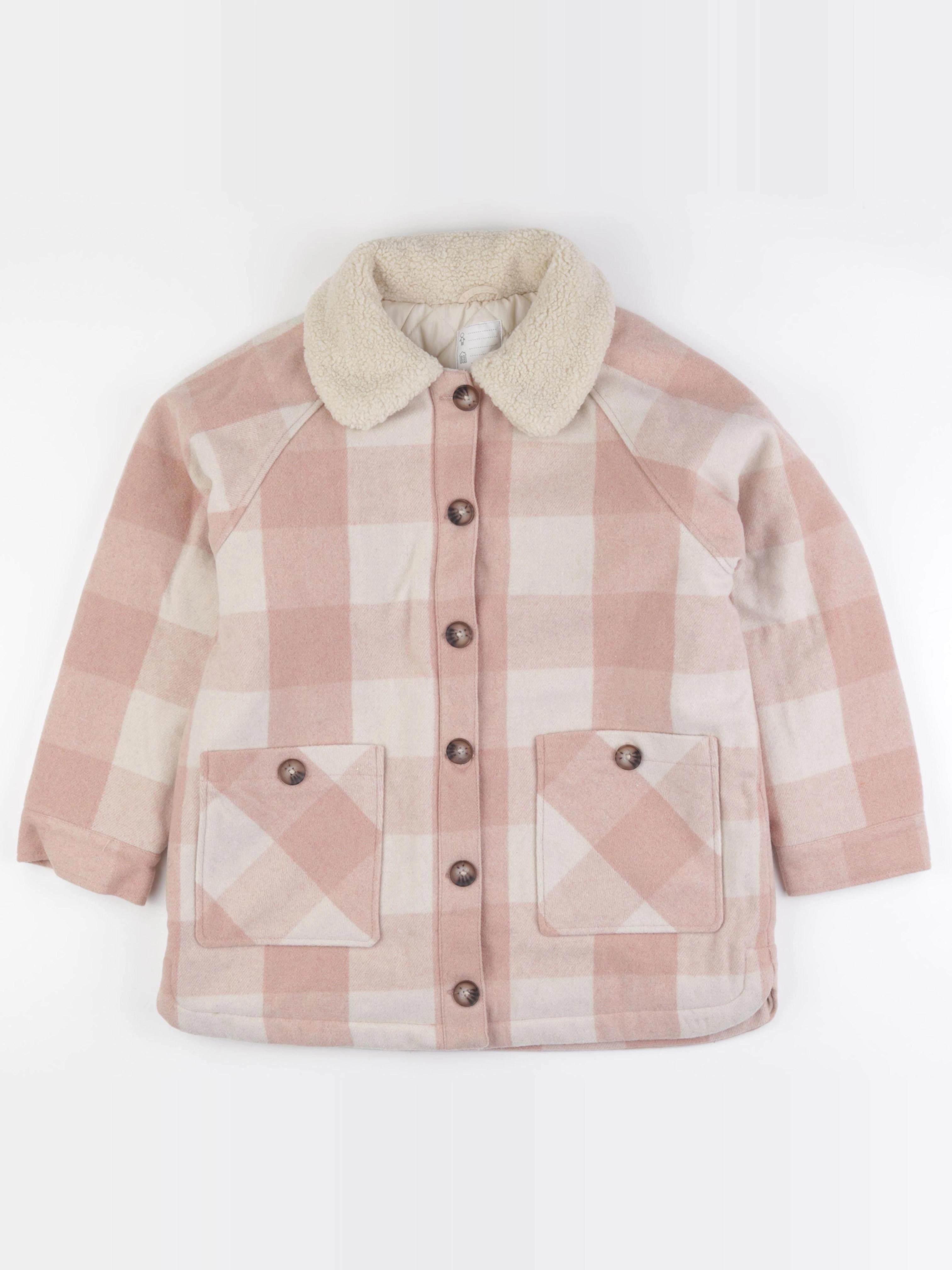 Vertbaudet - manteau rose, beige - 14 ans