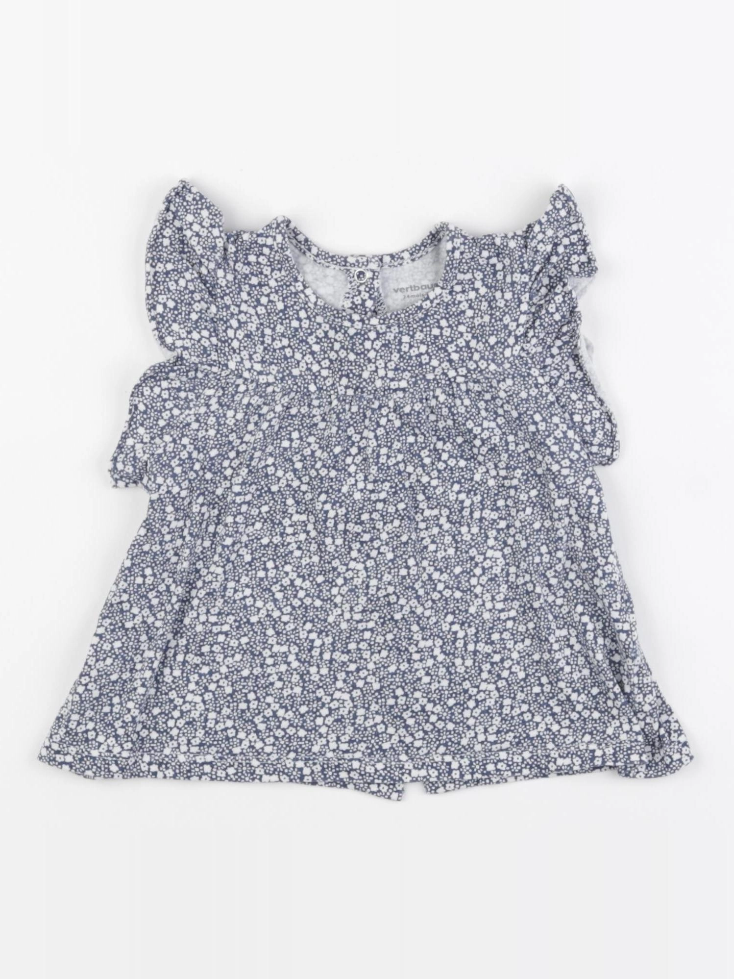 Vertbaudet - tee-shirt blanc, bleu - 24 mois
