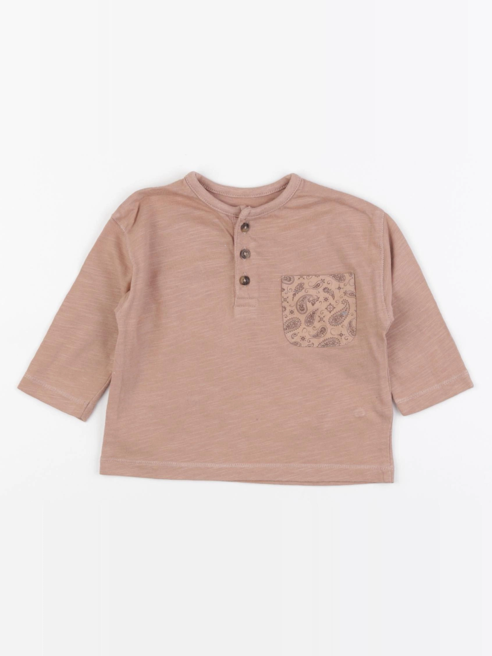 Vertbaudet - tee-shirt marron - 6 mois