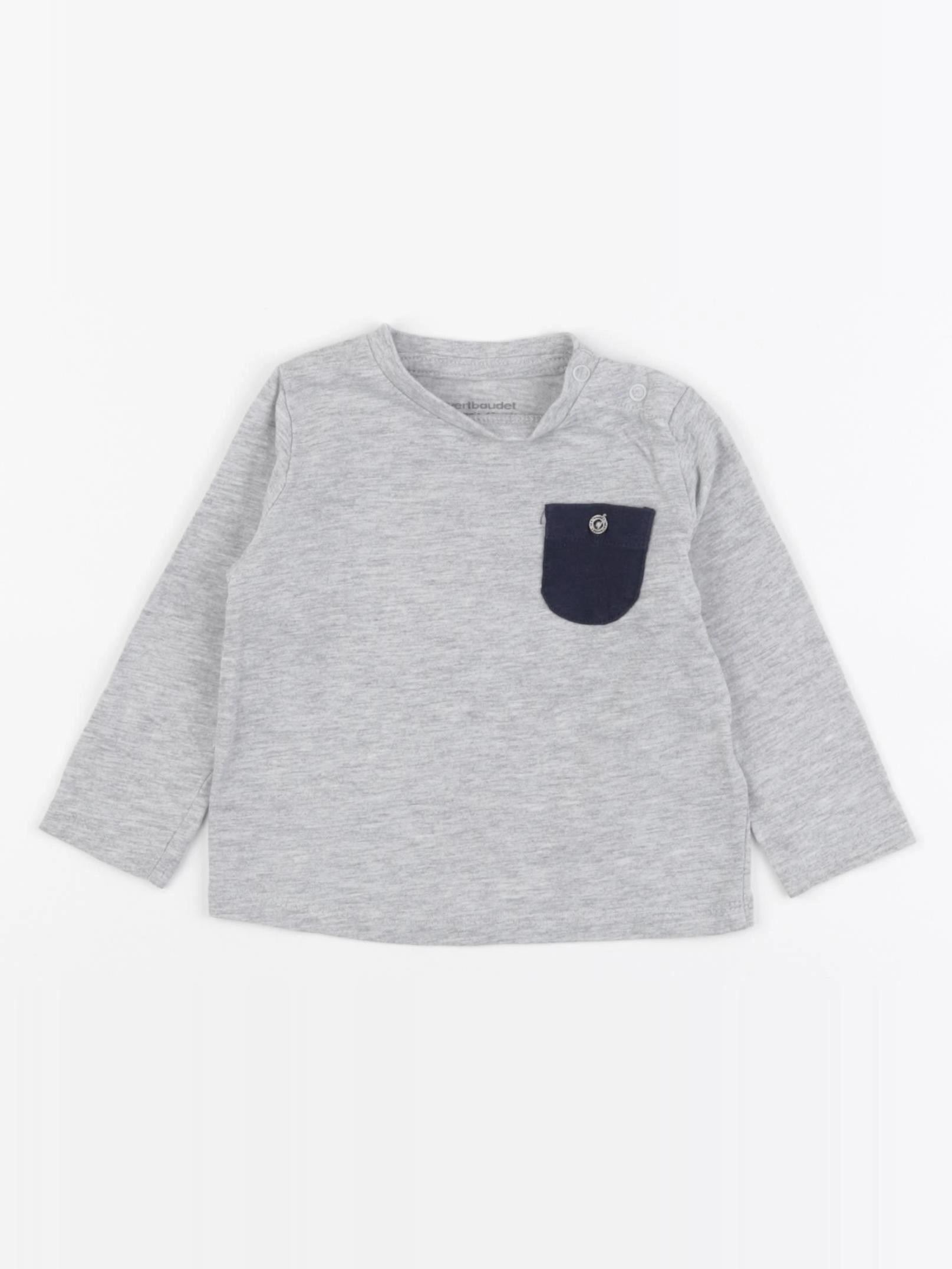 Vertbaudet - tee-shirt gris - 6 mois