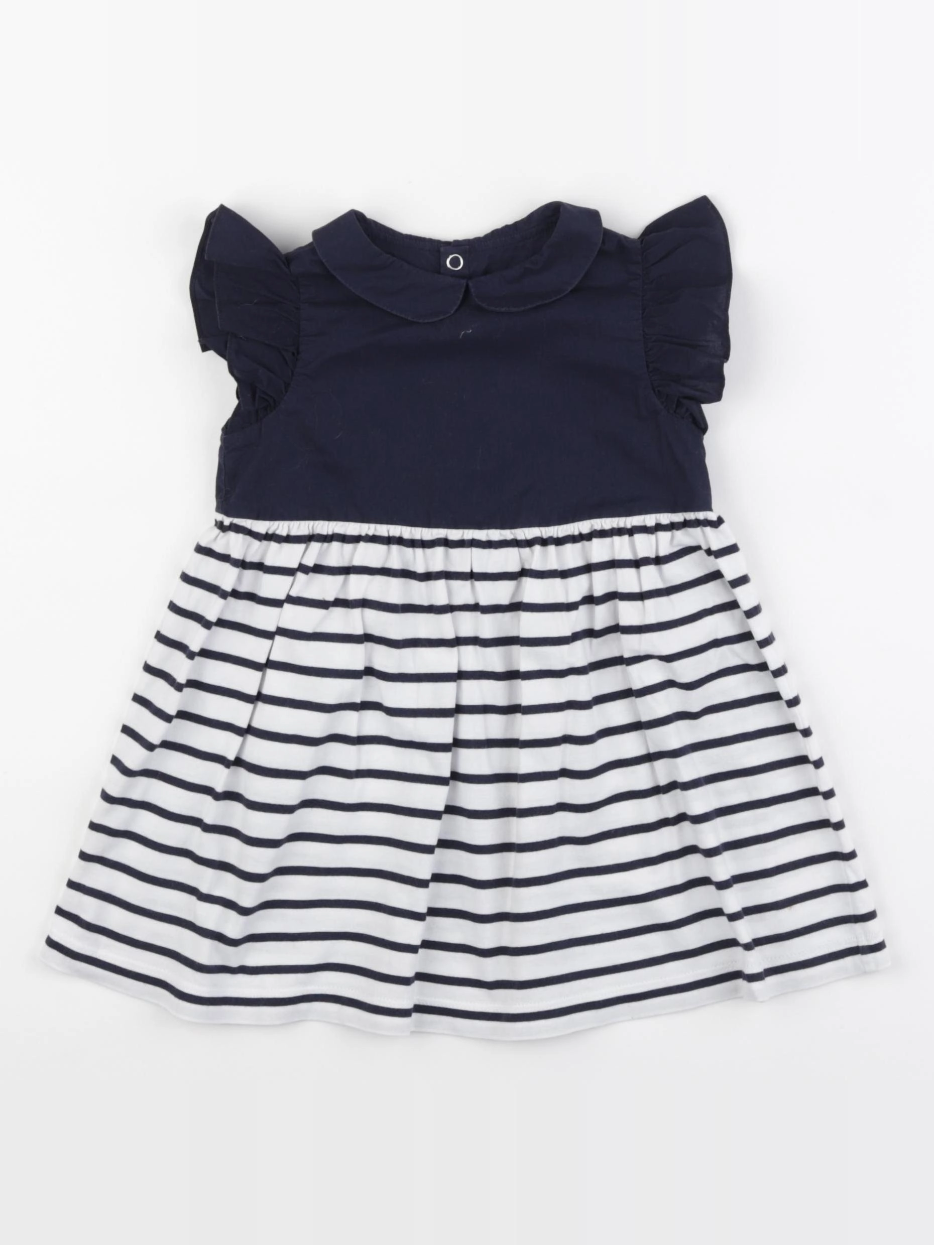 Jacadi - robe blanc, bleu - 24 mois