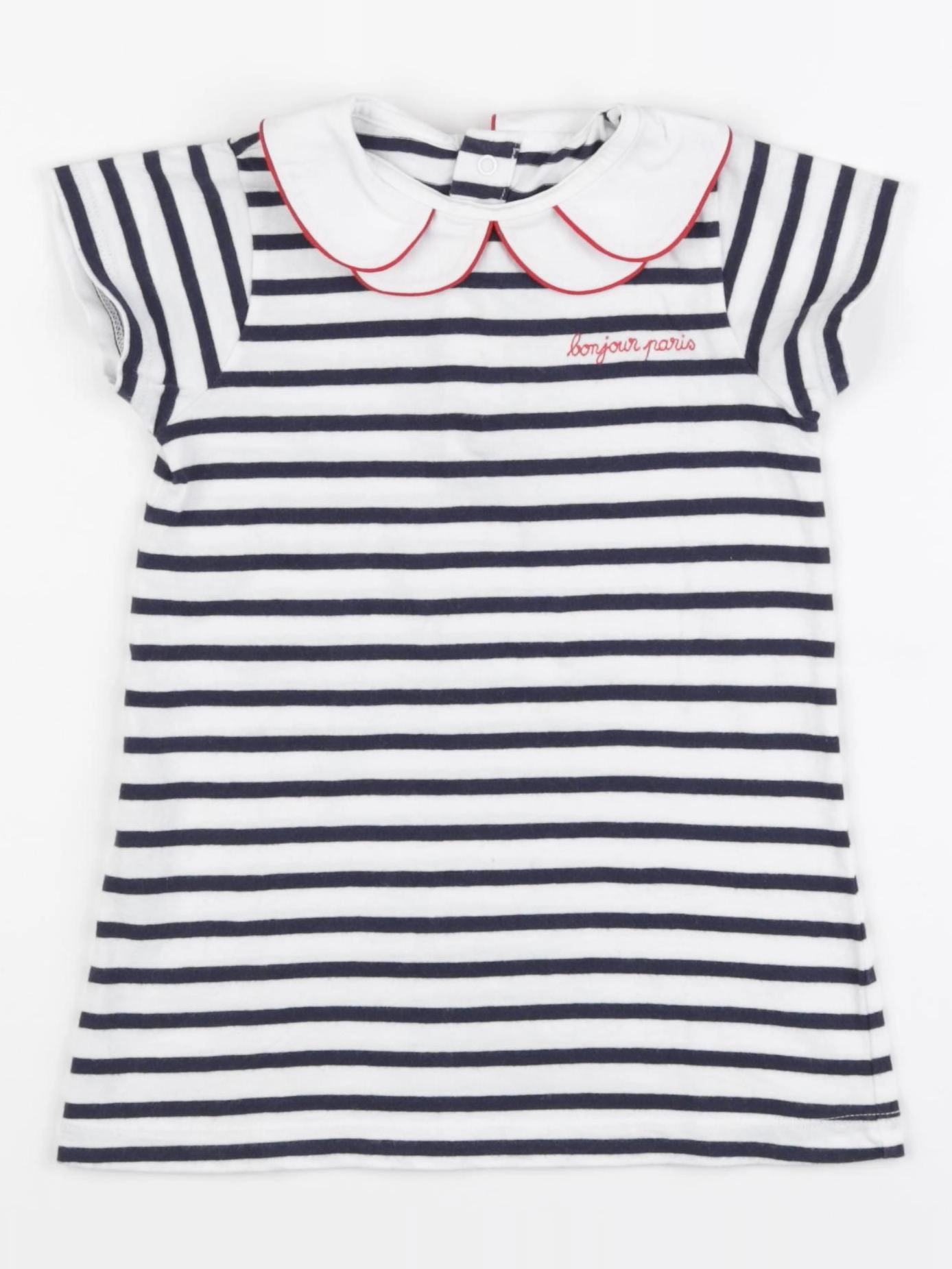 Jacadi - robe blanc, bleu - 24 mois