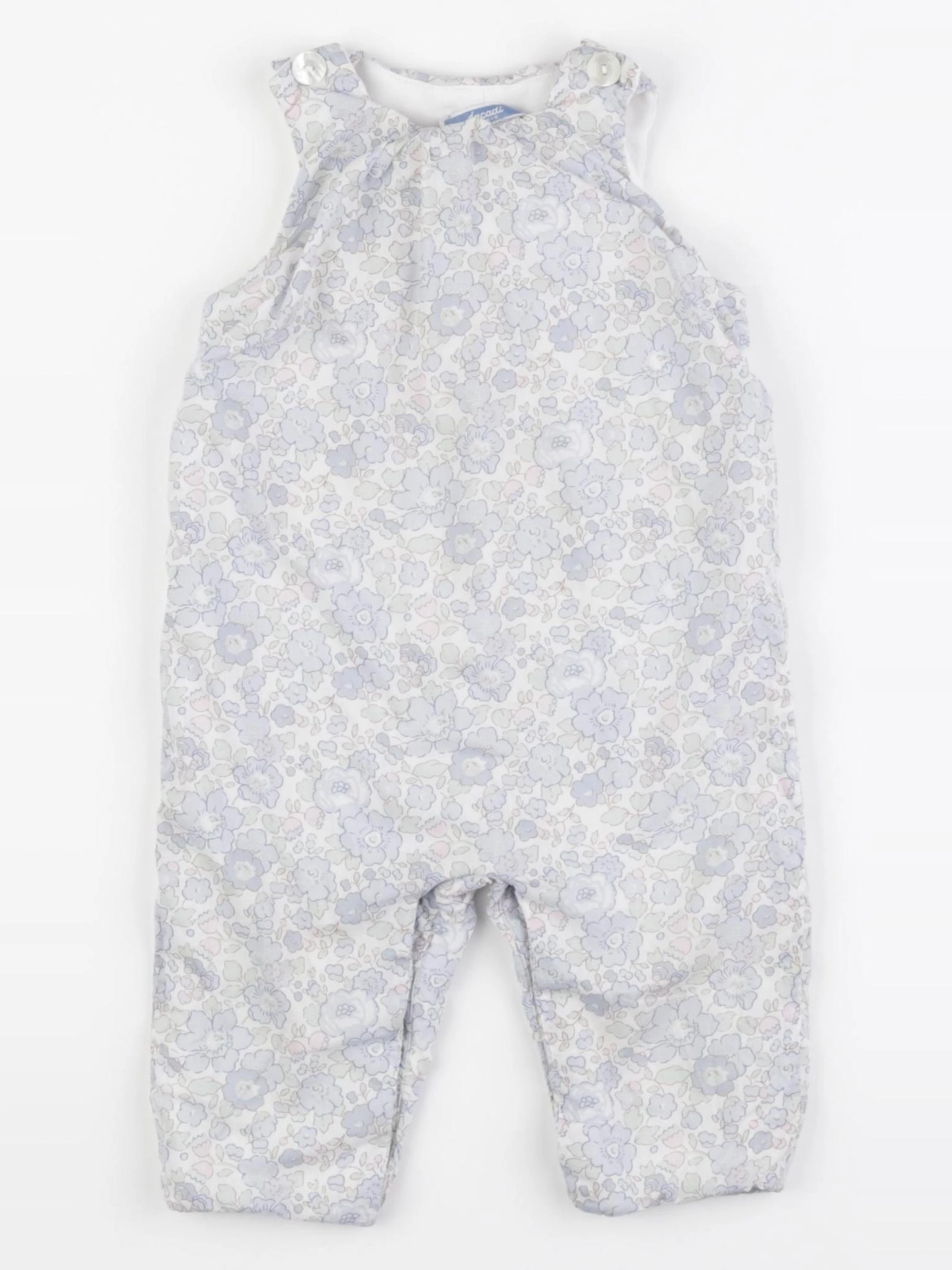 Jacadi - combinaison doublé, liberty bleu, blanc - 12 mois
