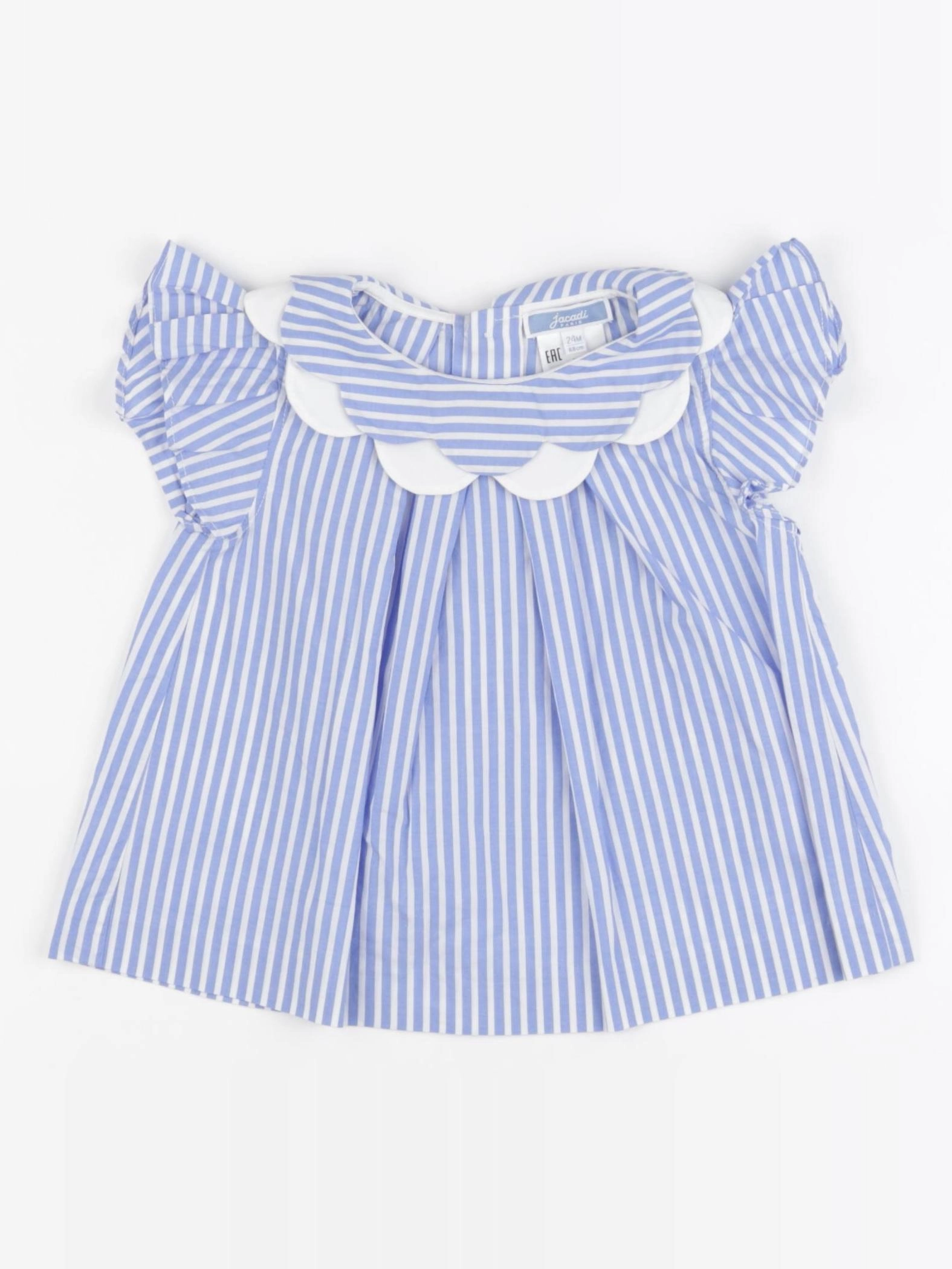 Jacadi - blouse bleu, blanc - 24 mois