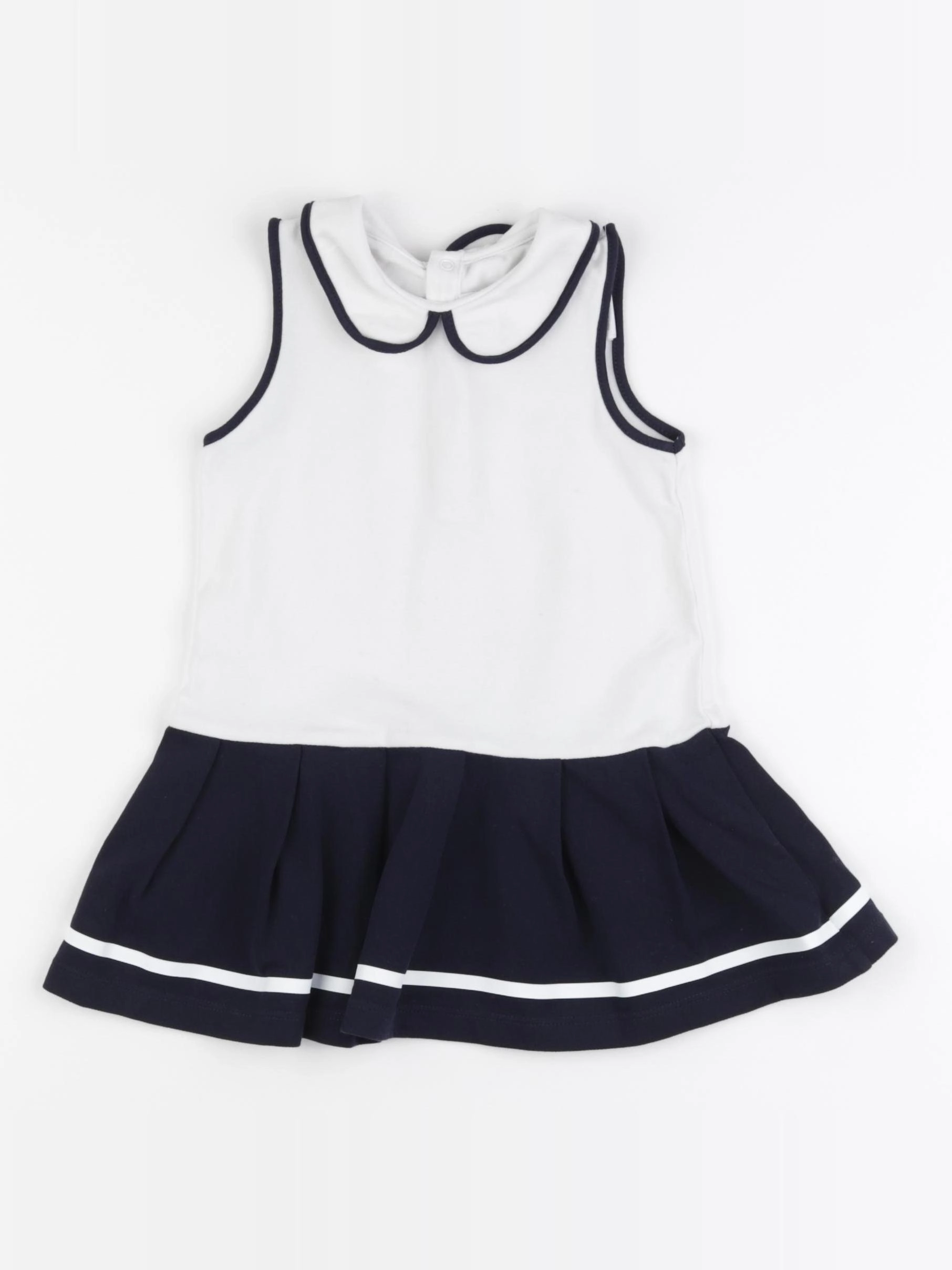 Jacadi - robe blanc, bleu - 24 mois