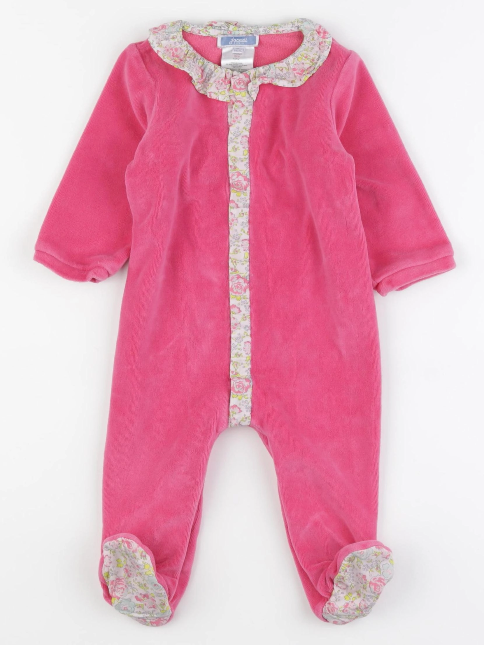 Jacadi - pyjama liberty velours rose - 12 mois