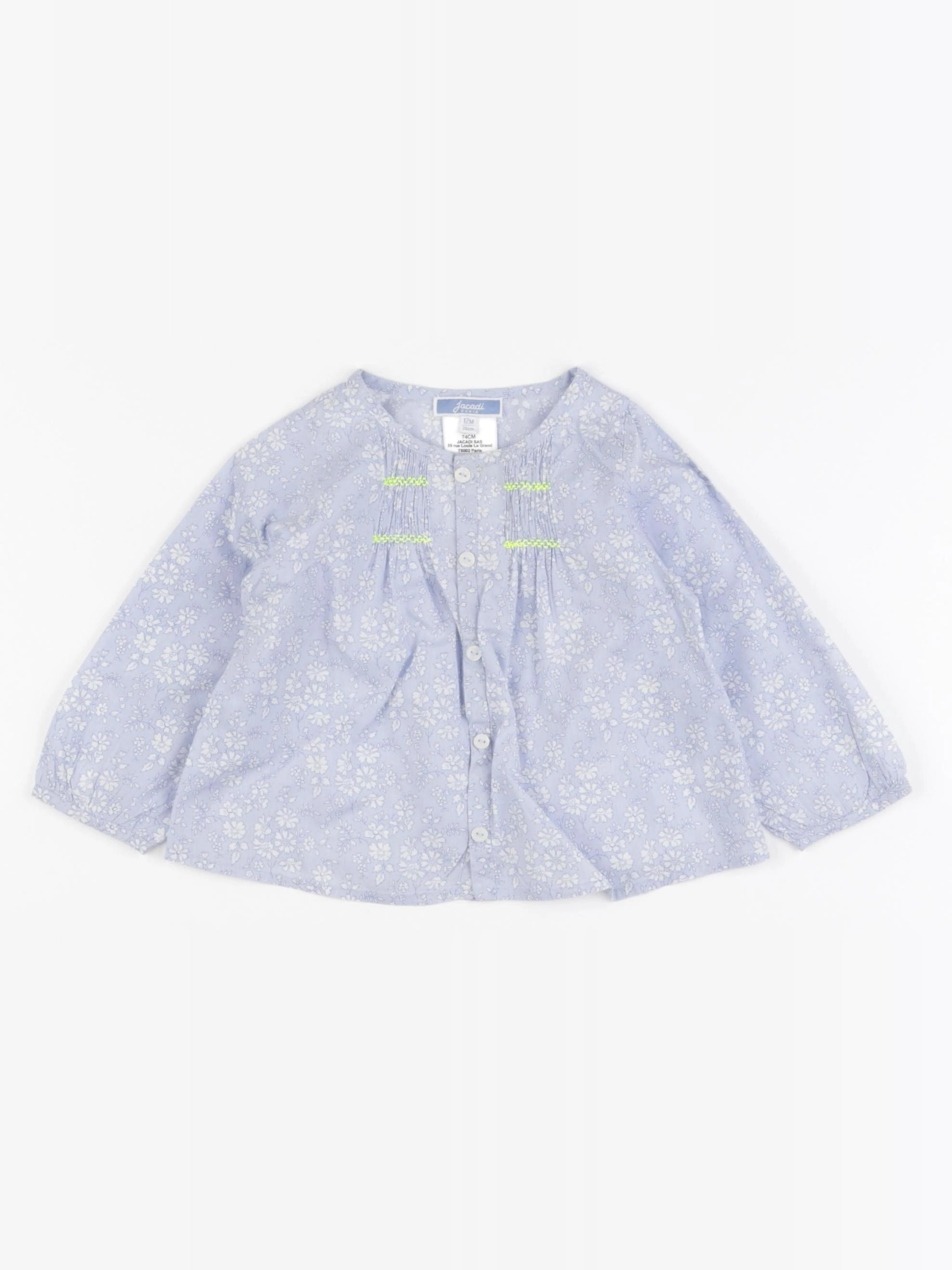 Jacadi - blouse liberty bleu - 12 mois