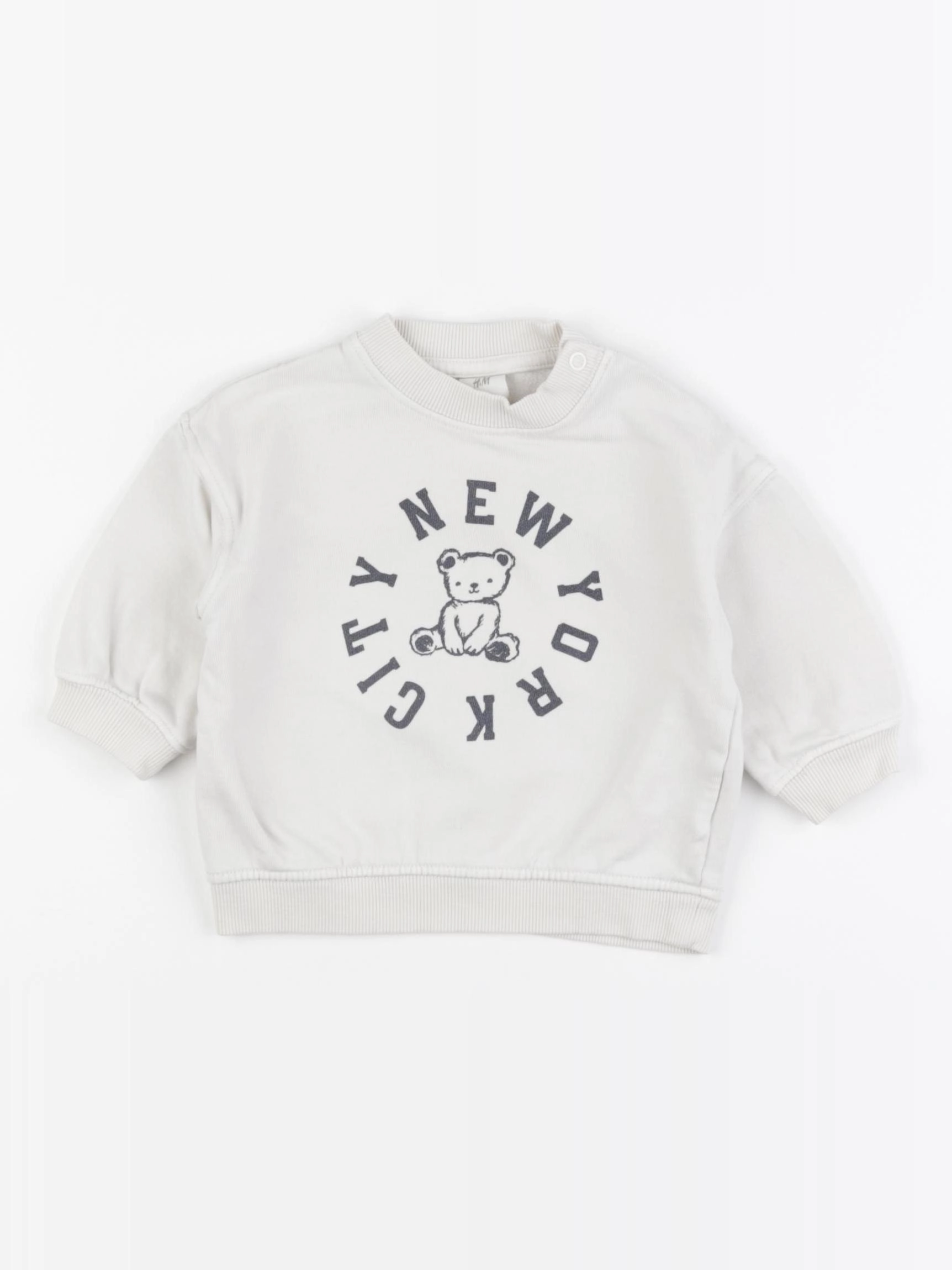 H&M - sweat beige - 4/6 mois
