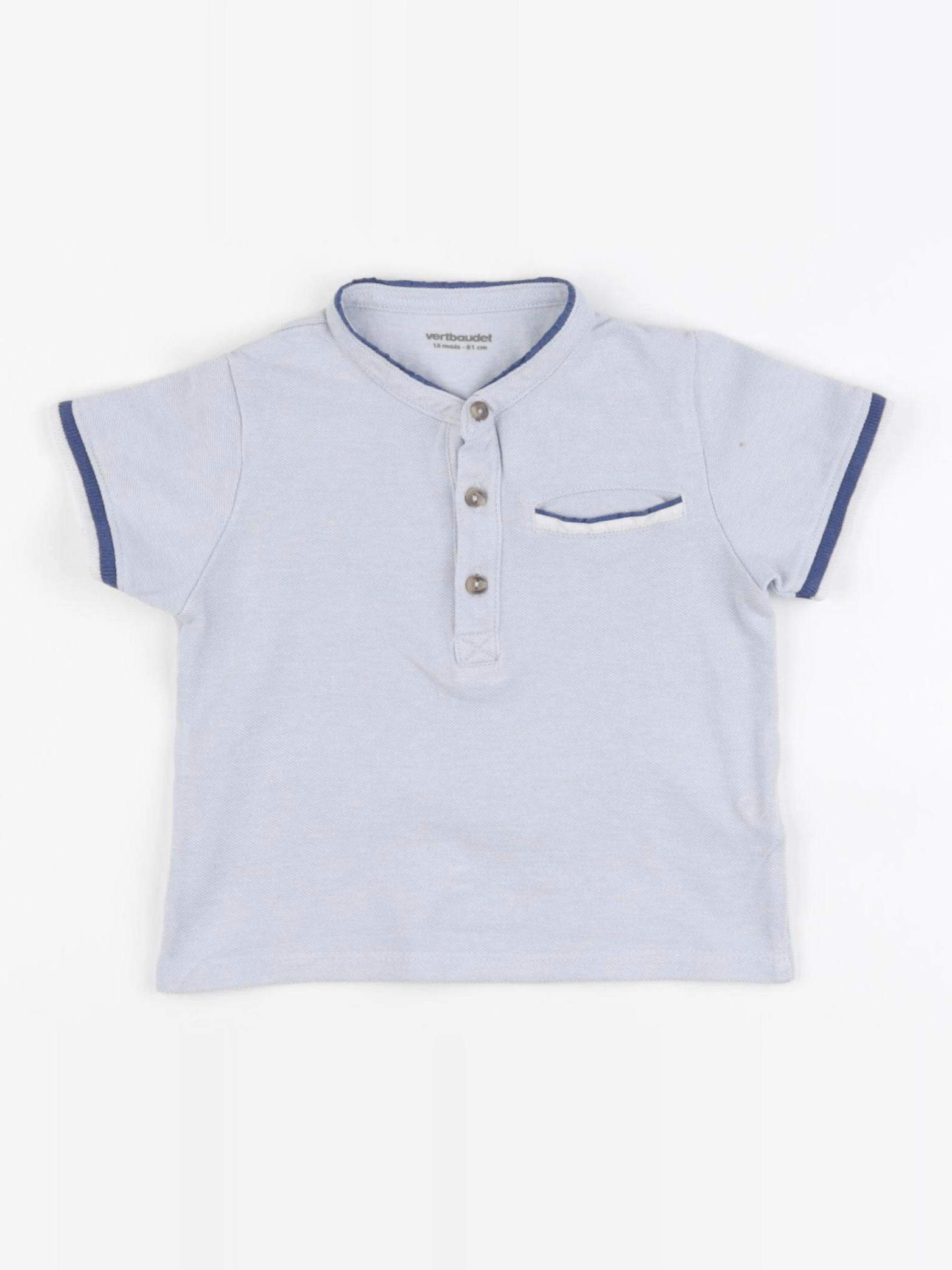 Vertbaudet - polo bleu - 18 mois