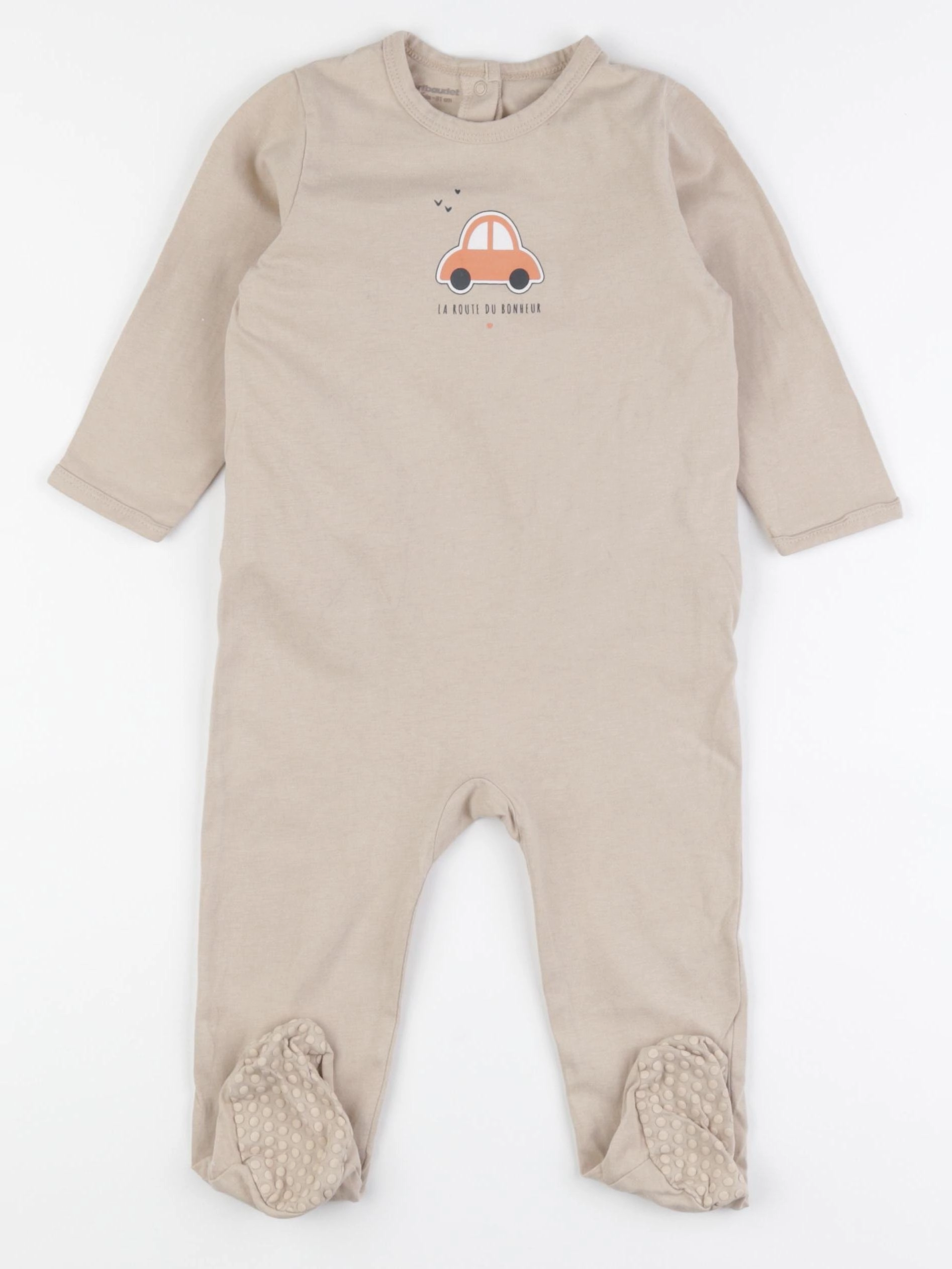 Vertbaudet - pyjama coton beige - 18 mois