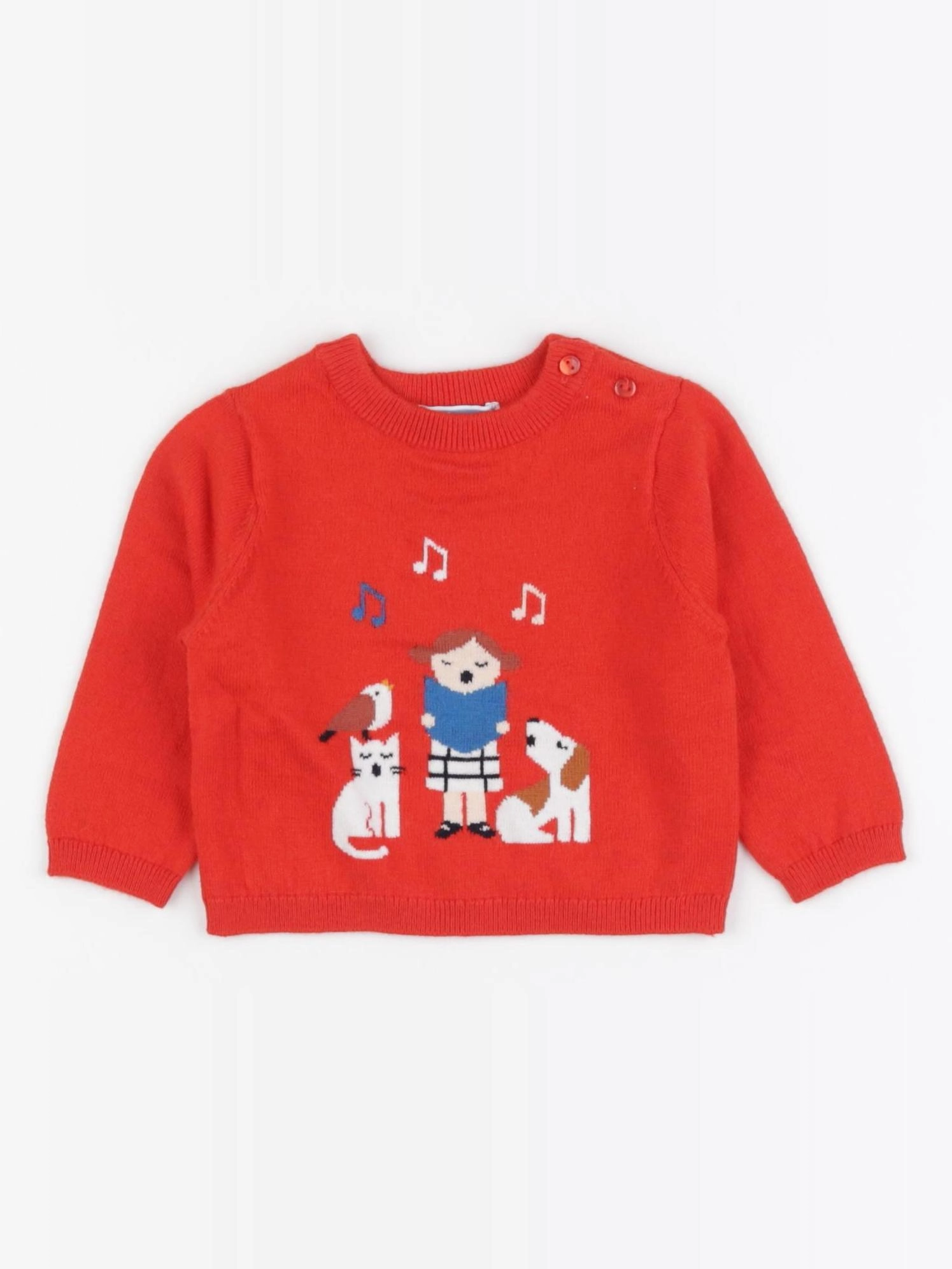 Jacadi - pull rouge - 6 mois