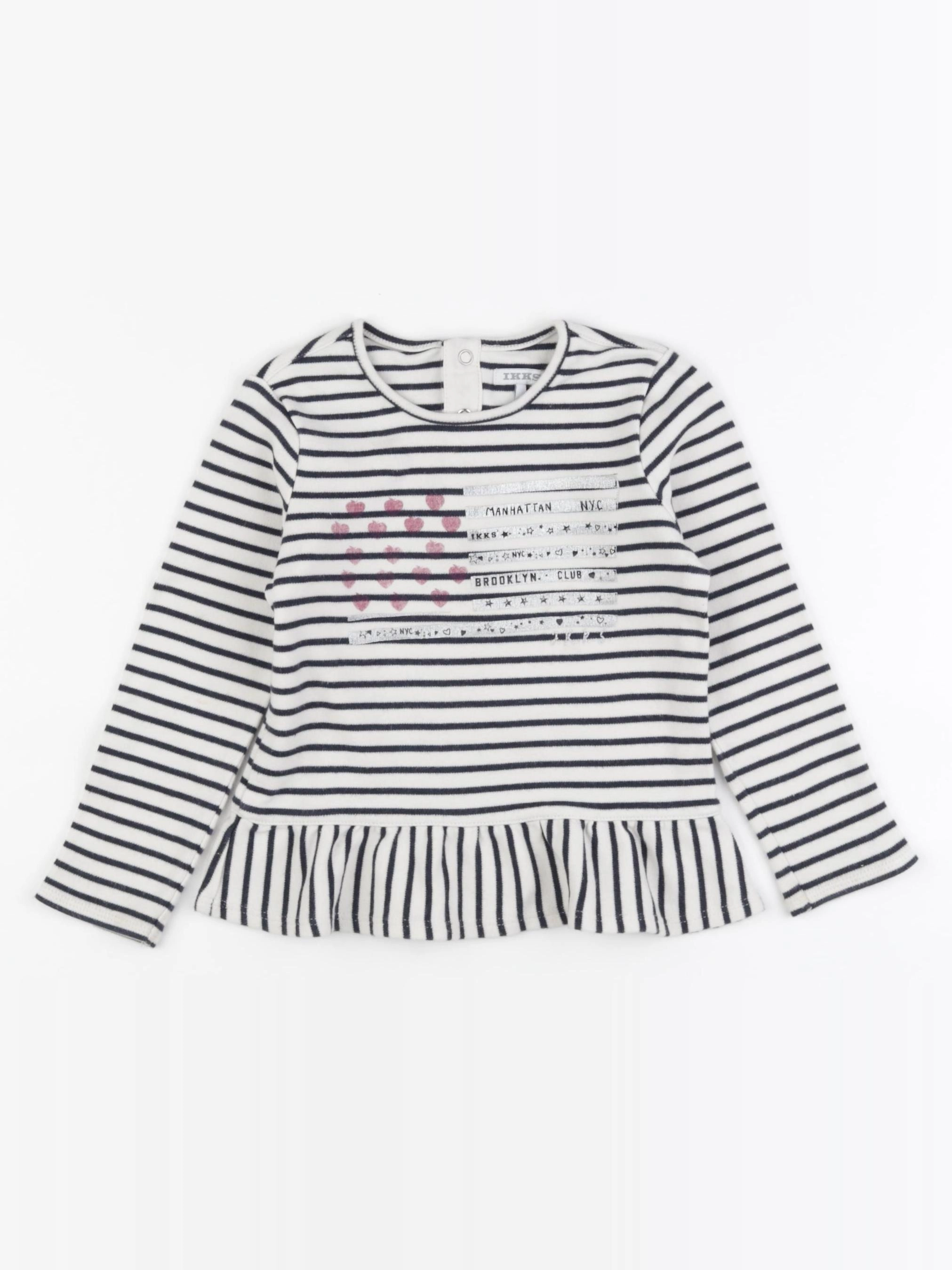 IKKS - tee-shirt blanc, bleu - 3 ans