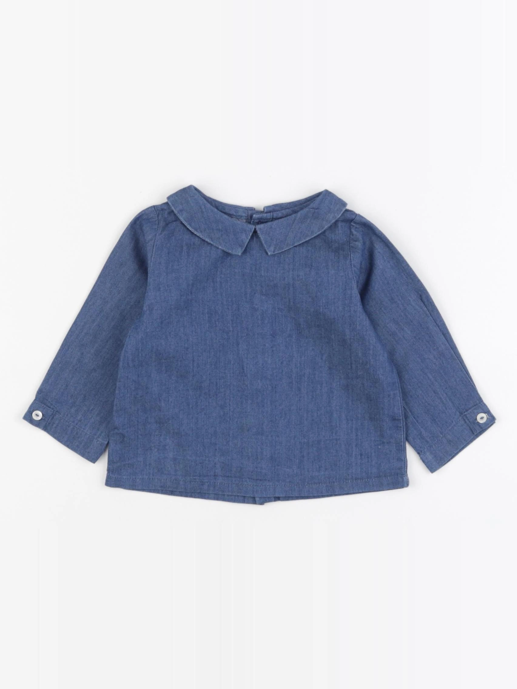Jacadi - blouse bleu - 6 mois