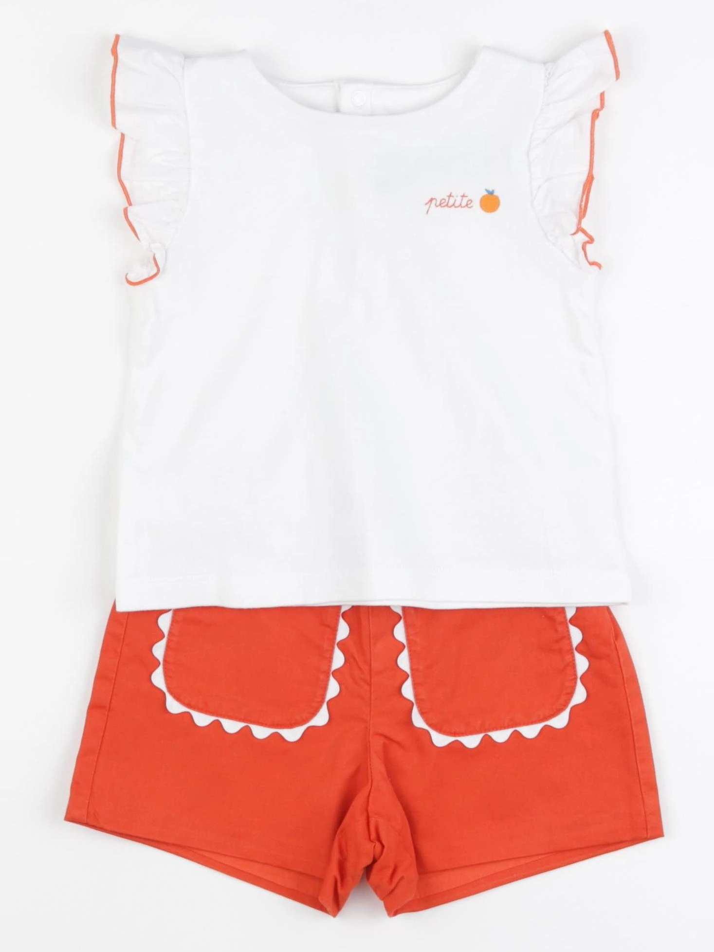 Jacadi - ensemble blanc, rouge - 24 mois