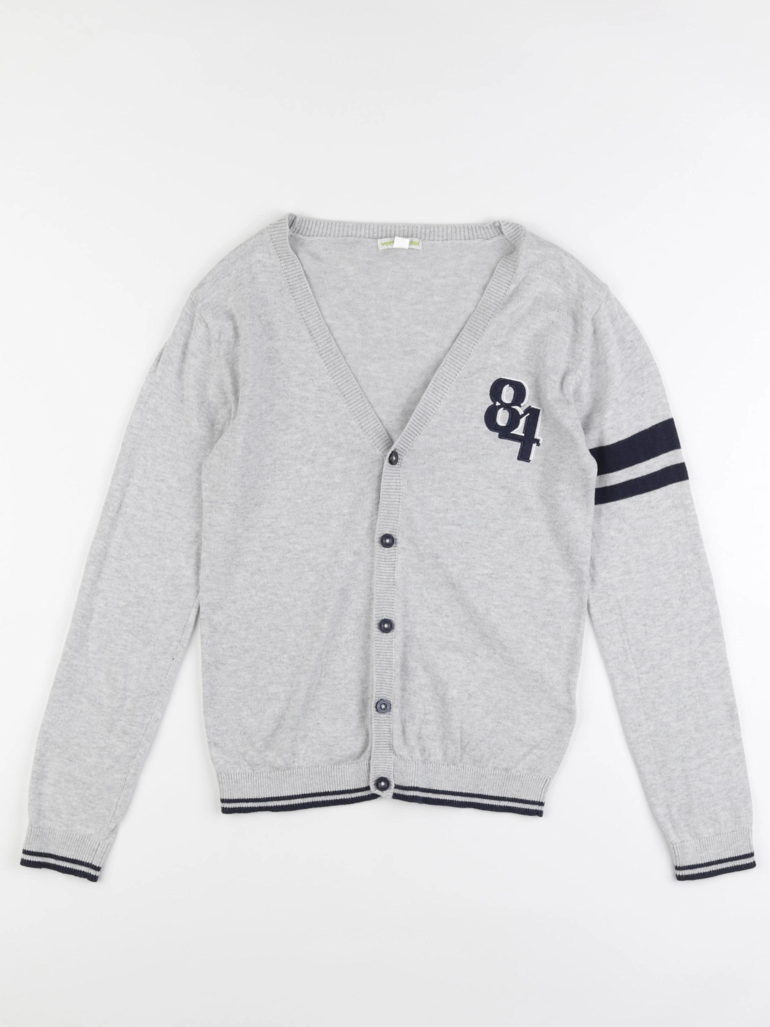 Vertbaudet - gilet gris - 10 ans