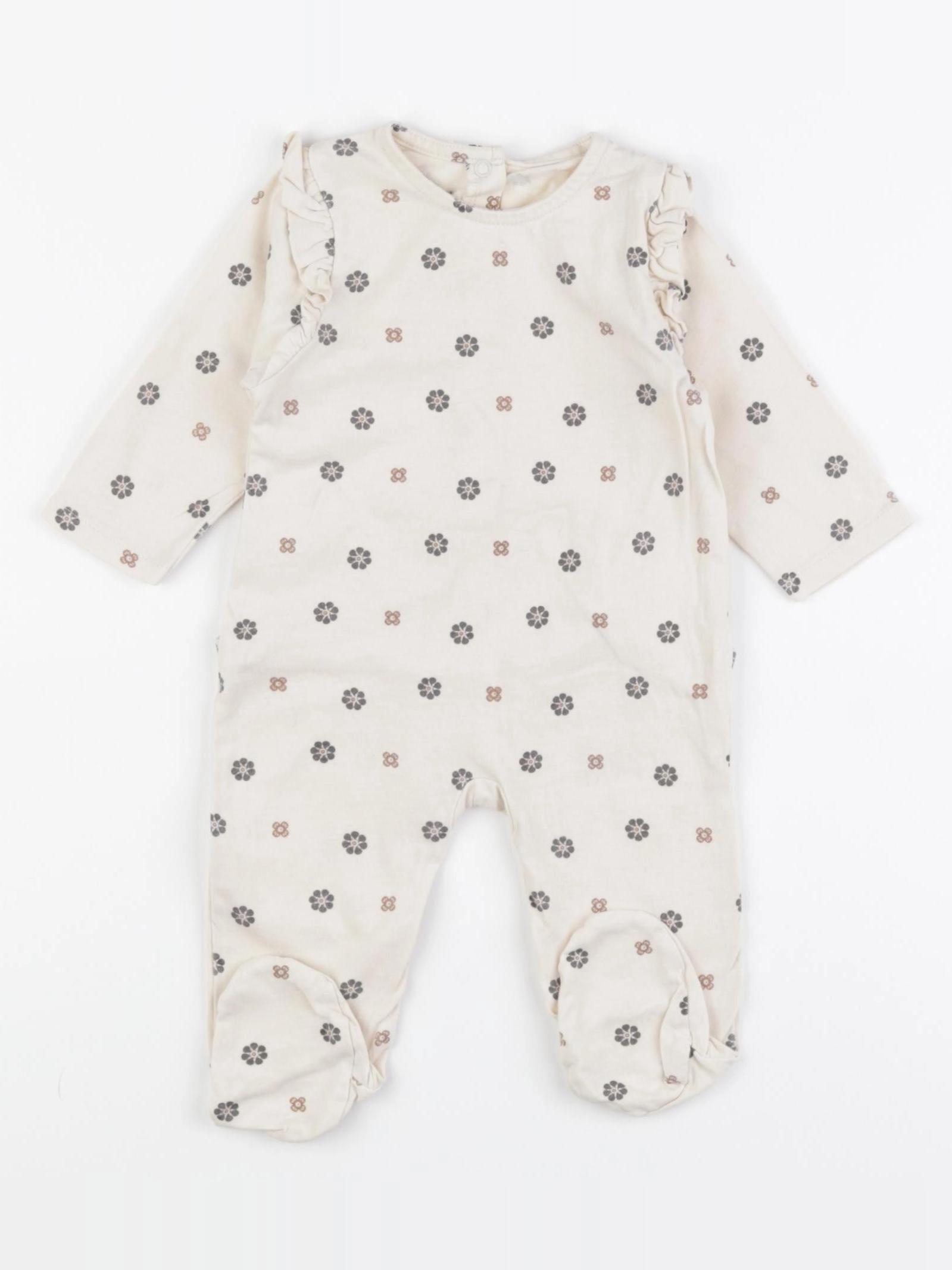 Vertbaudet - pyjama coton beige - 3 mois