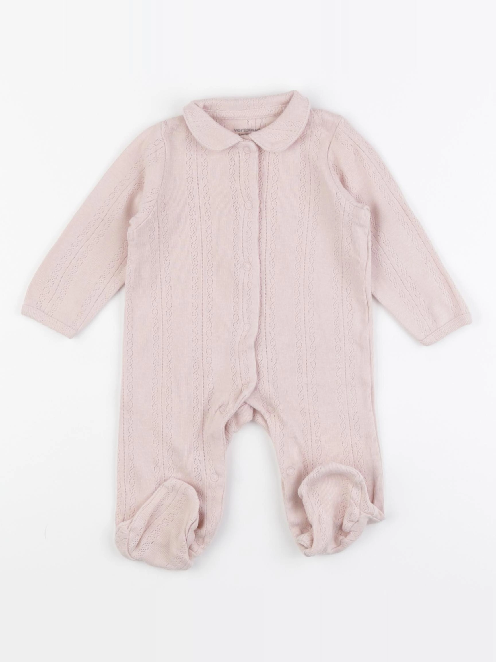 Vertbaudet - pyjama coton rose - 3 mois