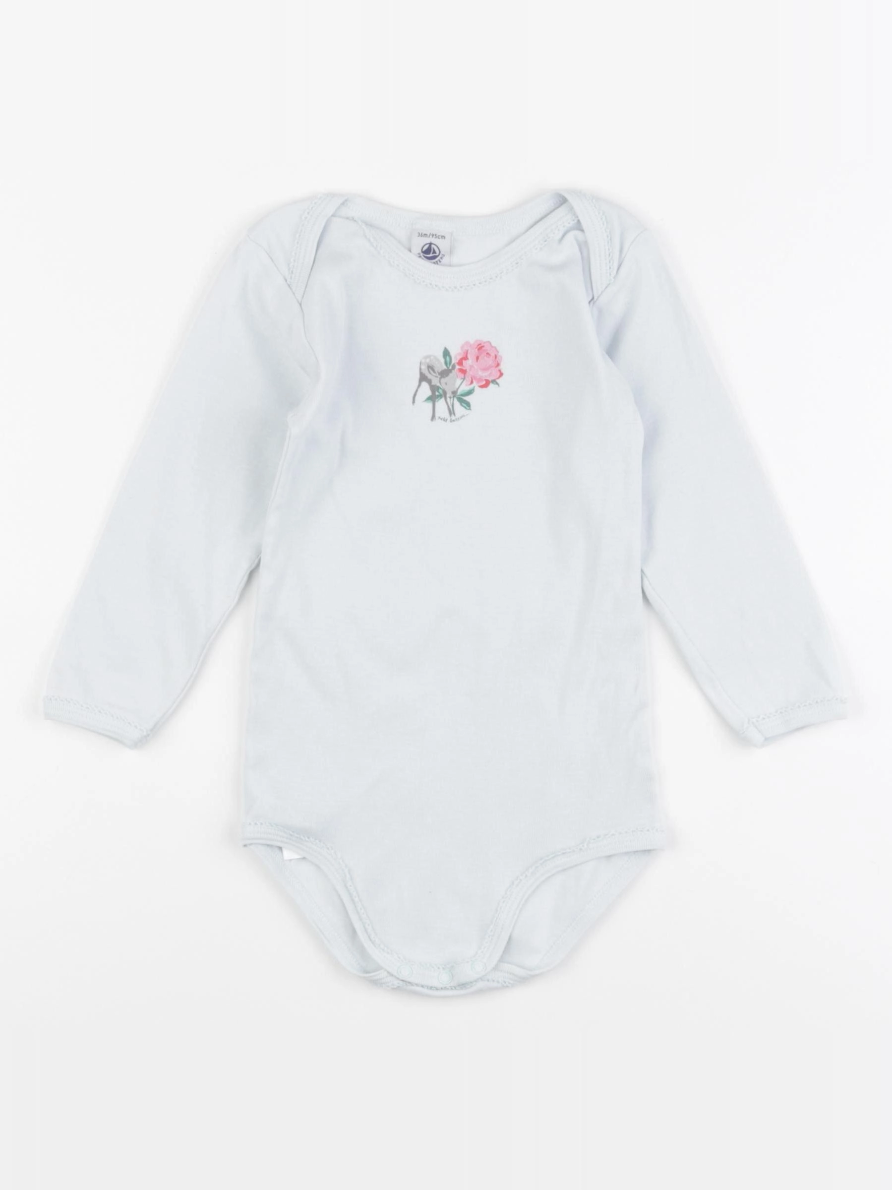Petit Bateau - body bleu - 36 mois