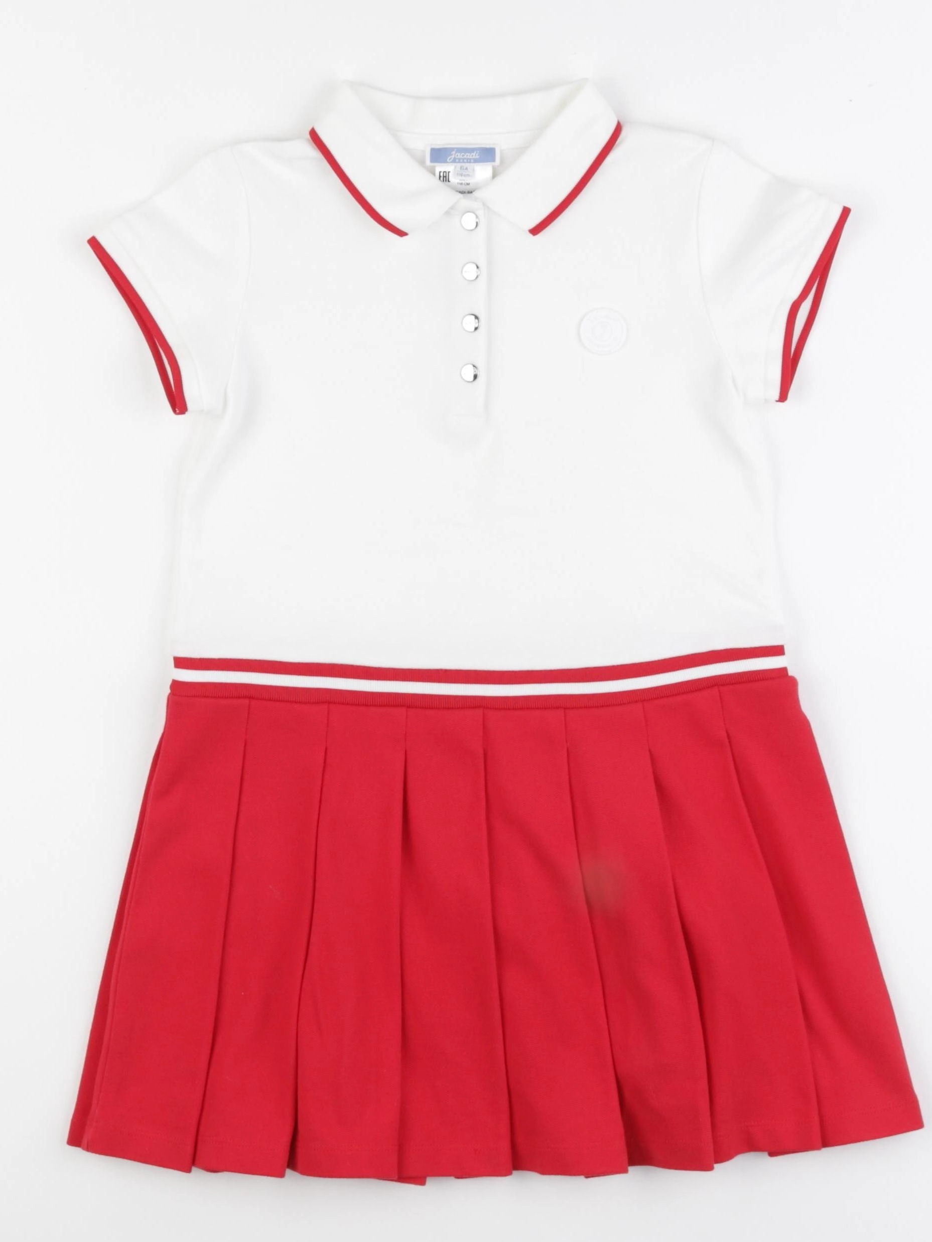 Jacadi - robe blanc, rouge - 6 ans