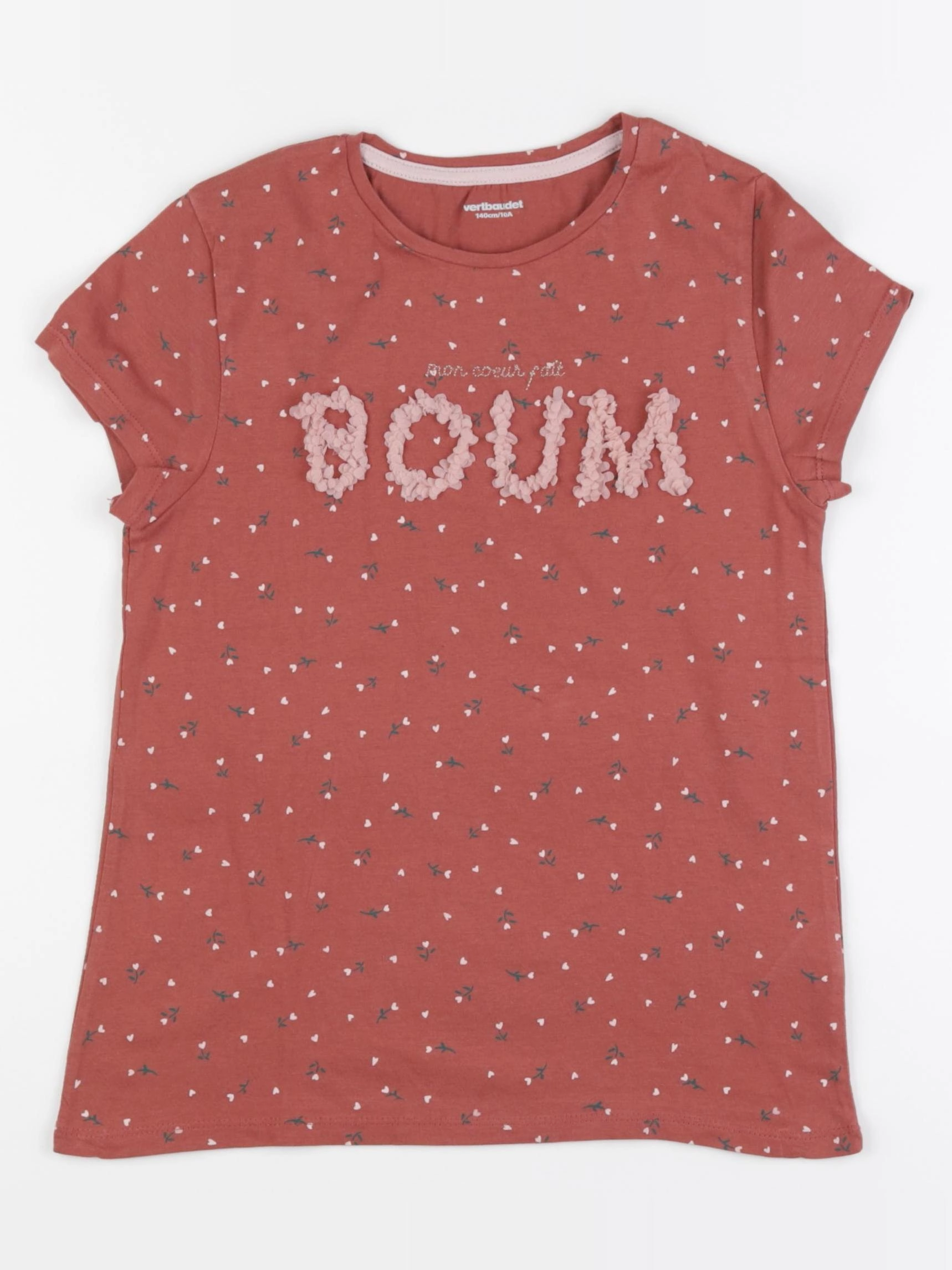Vertbaudet - tee-shirt rouge - 10 ans