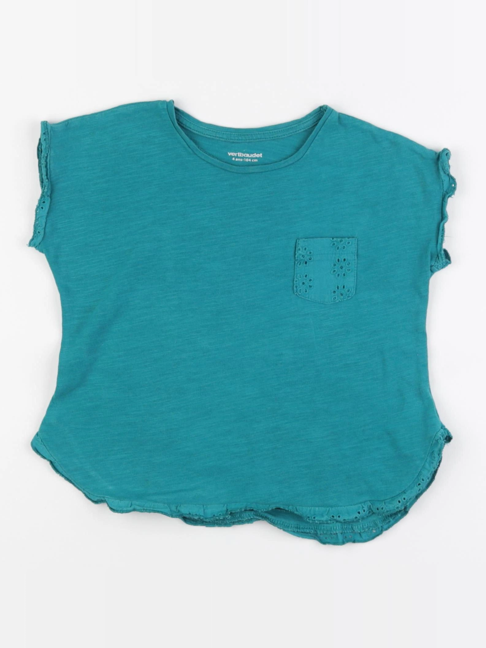 Vertbaudet - tee-shirt vert, bleu - 4 ans