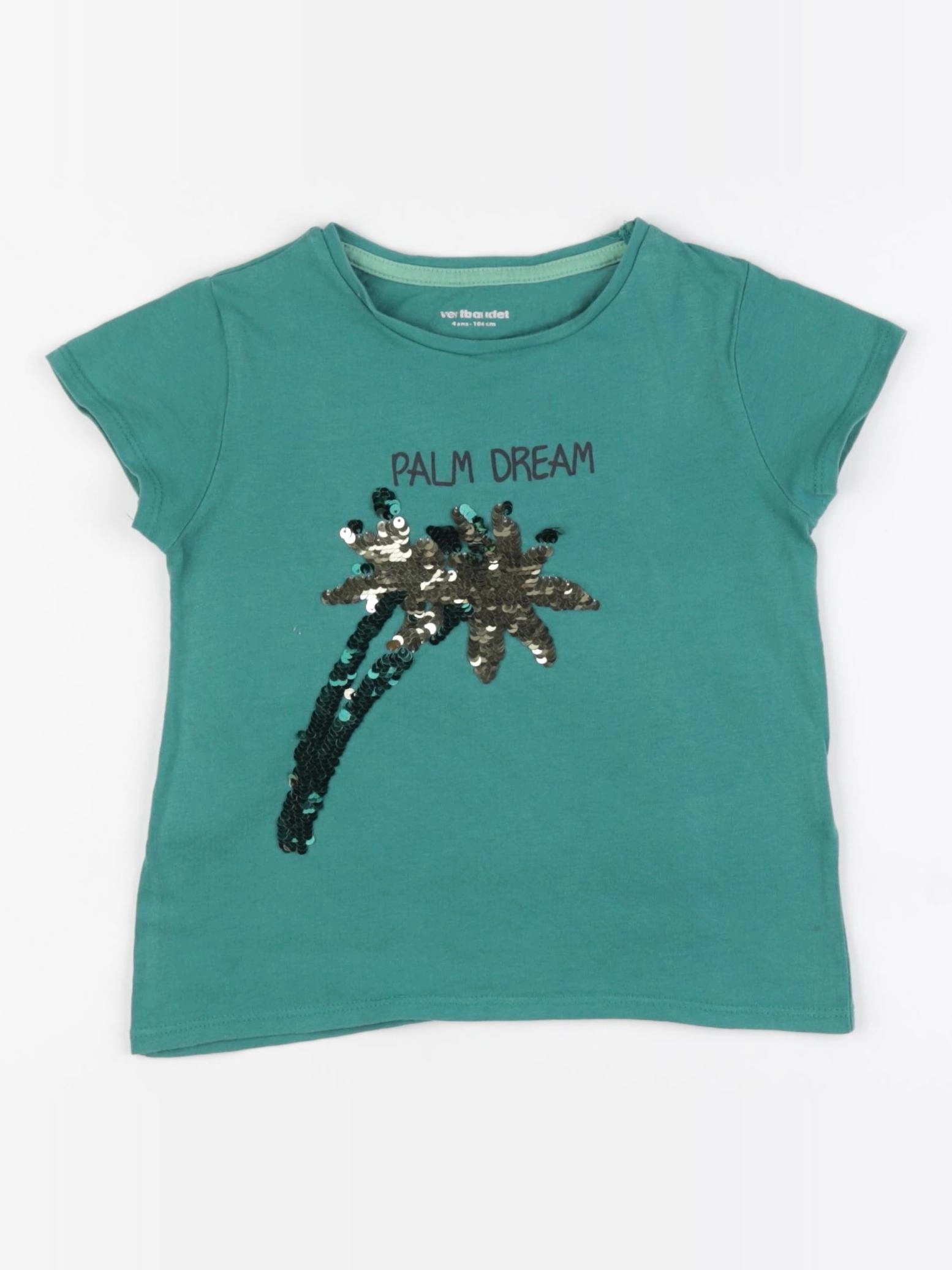 Vertbaudet - tee-shirt vert - 4 ans
