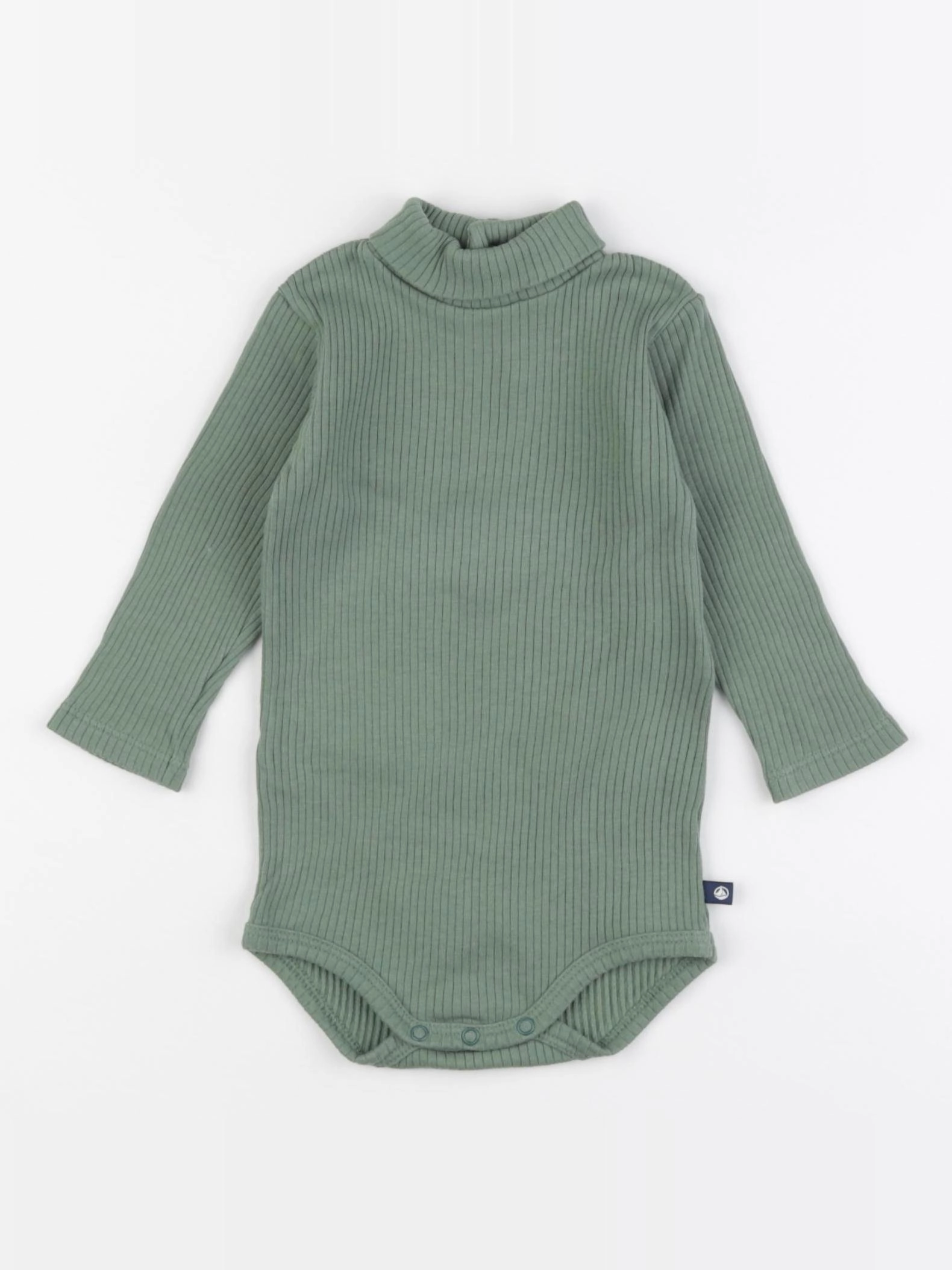 Petit Bateau - body à col vert - 6 mois