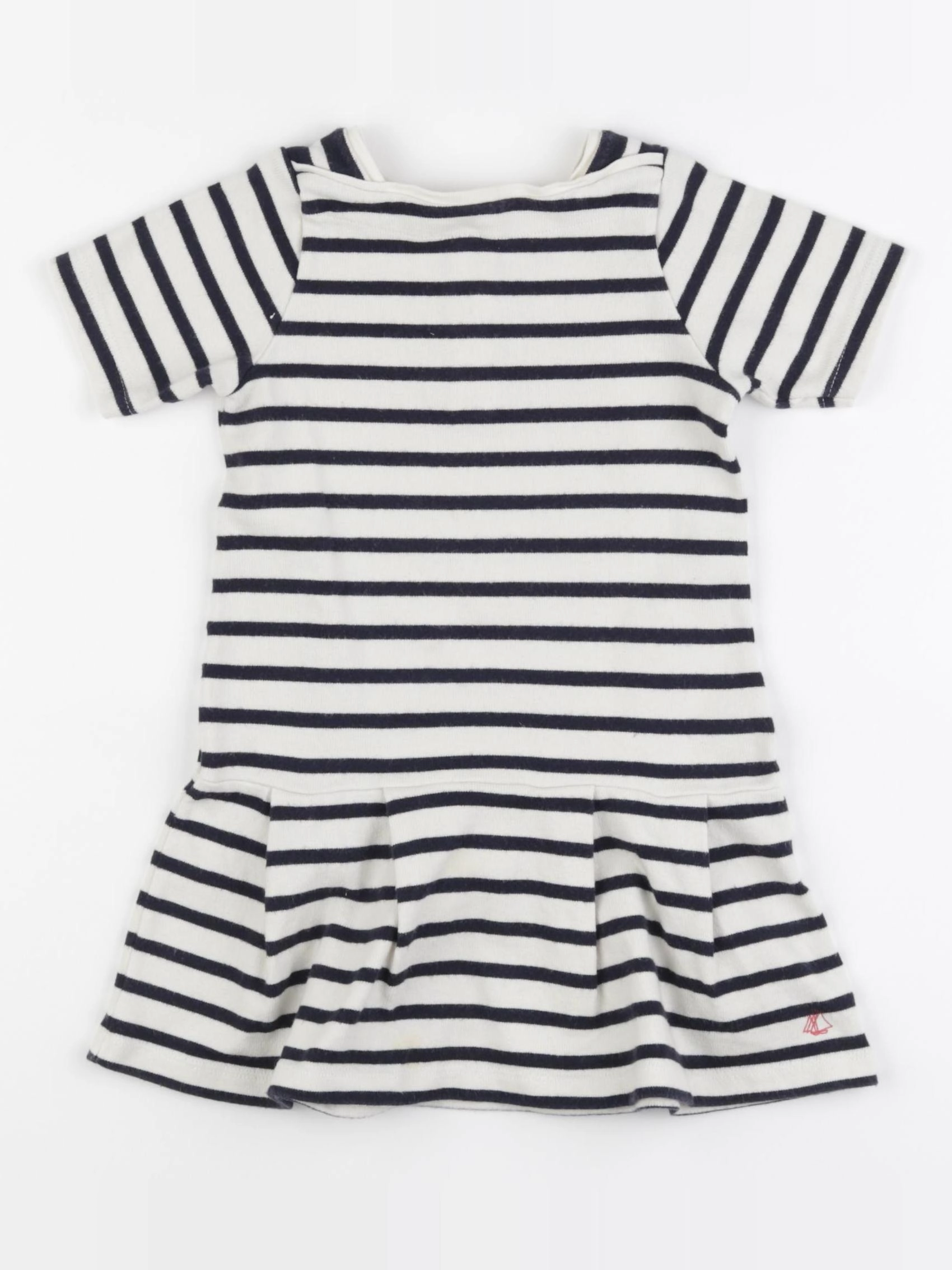 Petit Bateau - robe beige, bleu - 3 ans