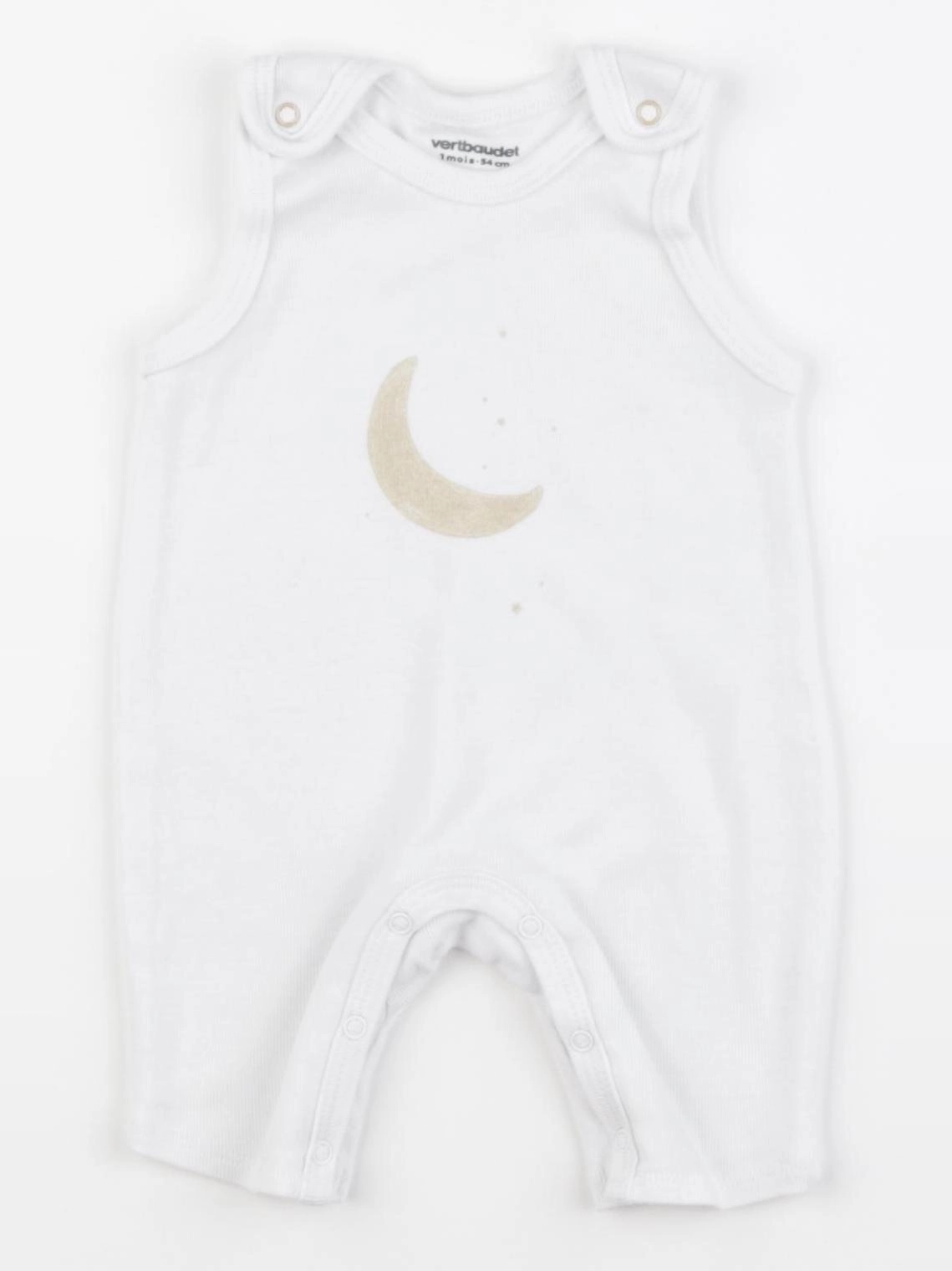 Vertbaudet - pyjama coton blanc - 1 mois
