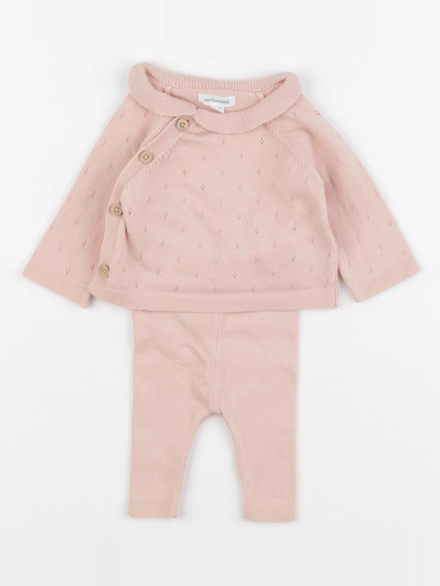 Vertbaudet - ensemble rose - 0 mois