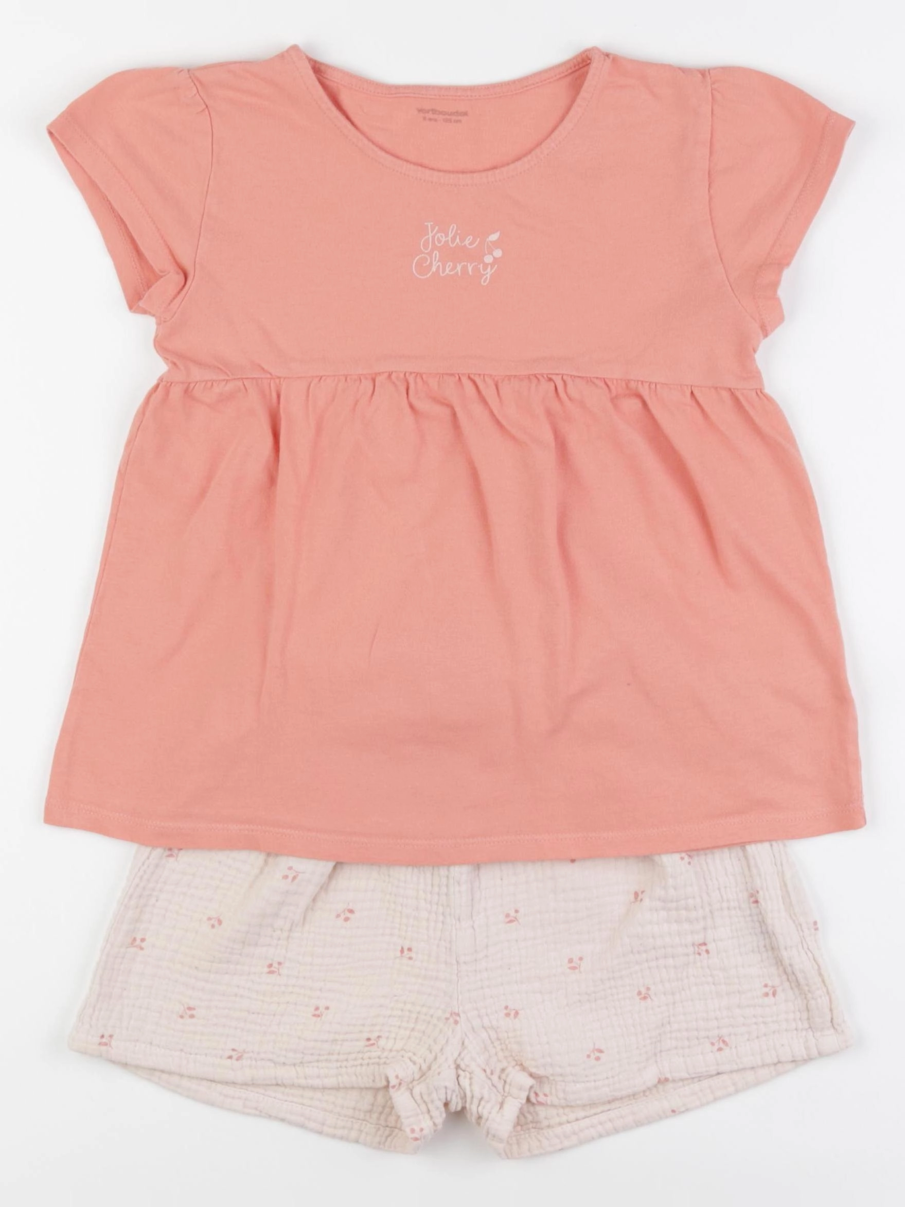 Vertbaudet - ensemble orange - 8 ans