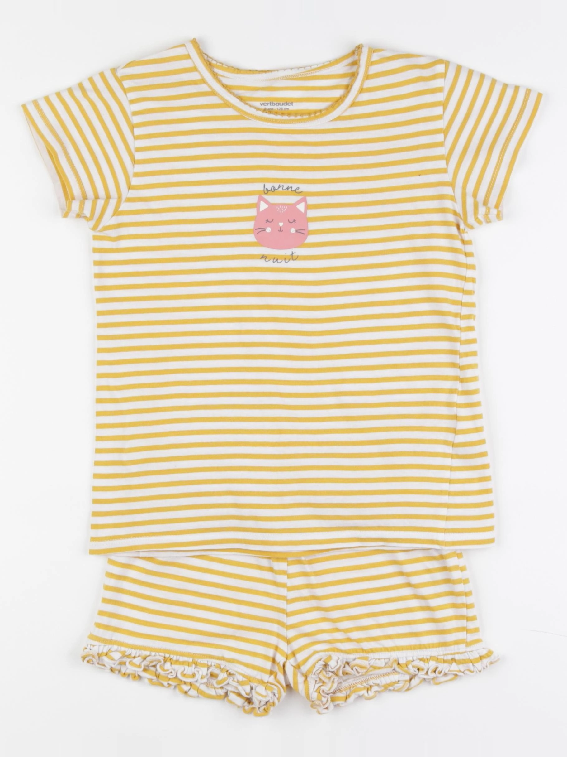 Vertbaudet - pyjama coton jaune - 8 ans