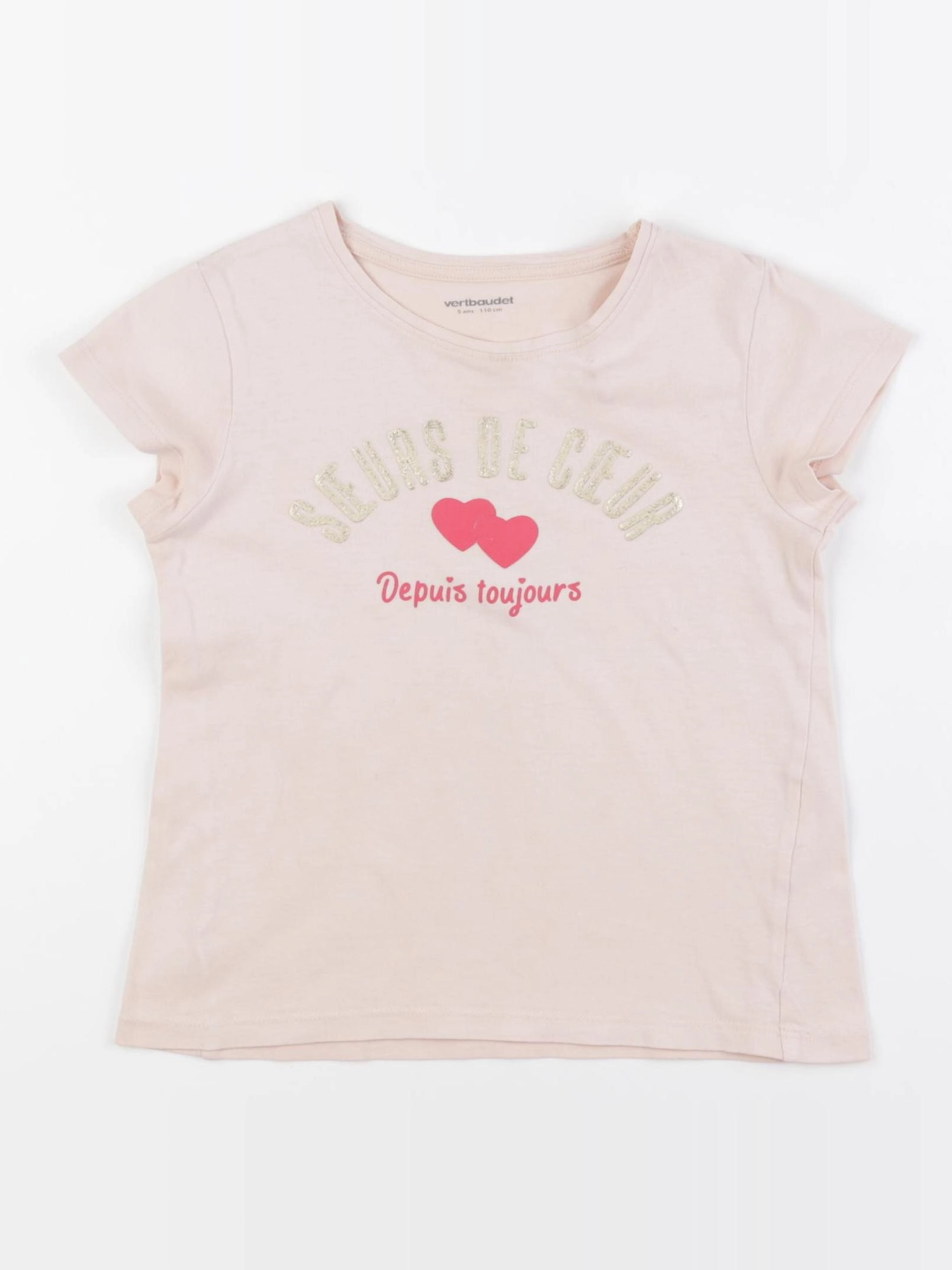 Vertbaudet - tee-shirt rose - 5 ans