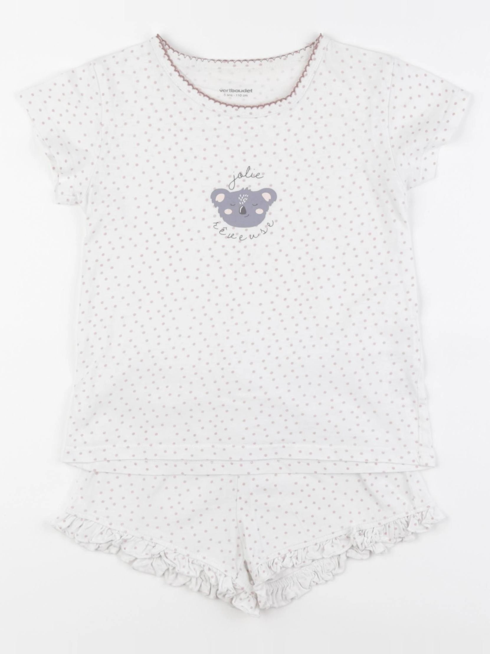 Vertbaudet - pyjama coton blanc - 5 ans