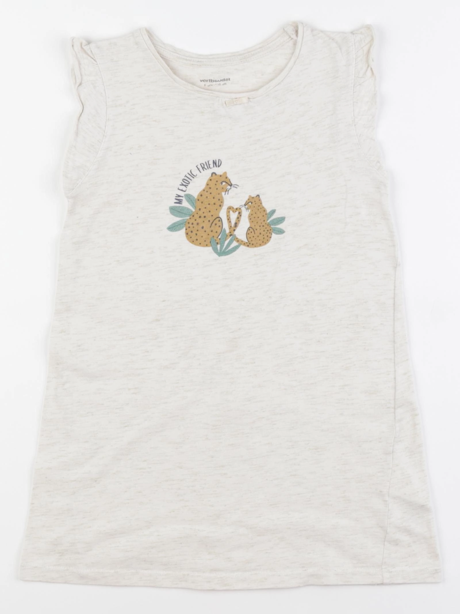 Vertbaudet - chemise de nuit coton beige - 5 ans