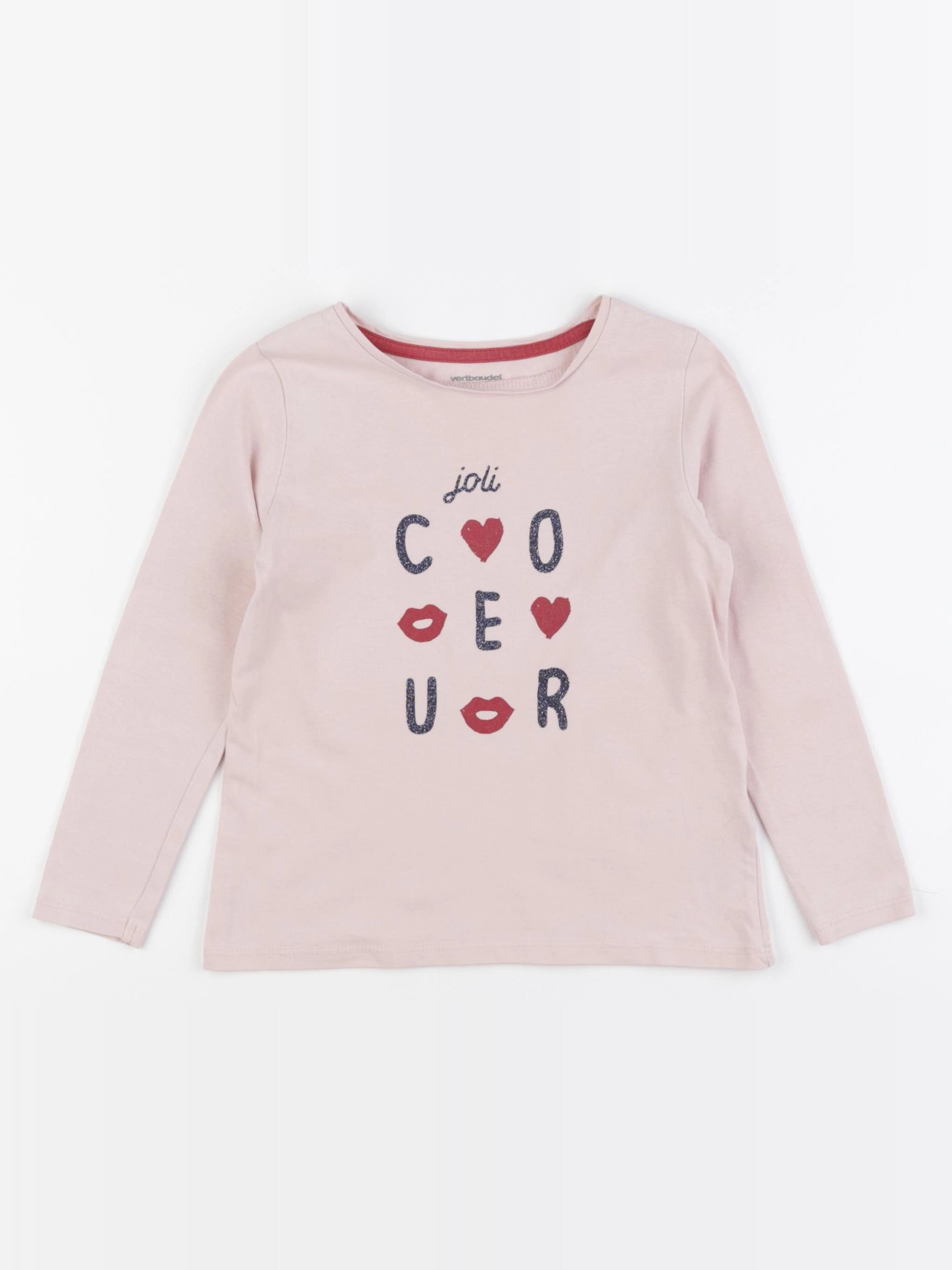 Vertbaudet - tee-shirt rose - 5 ans