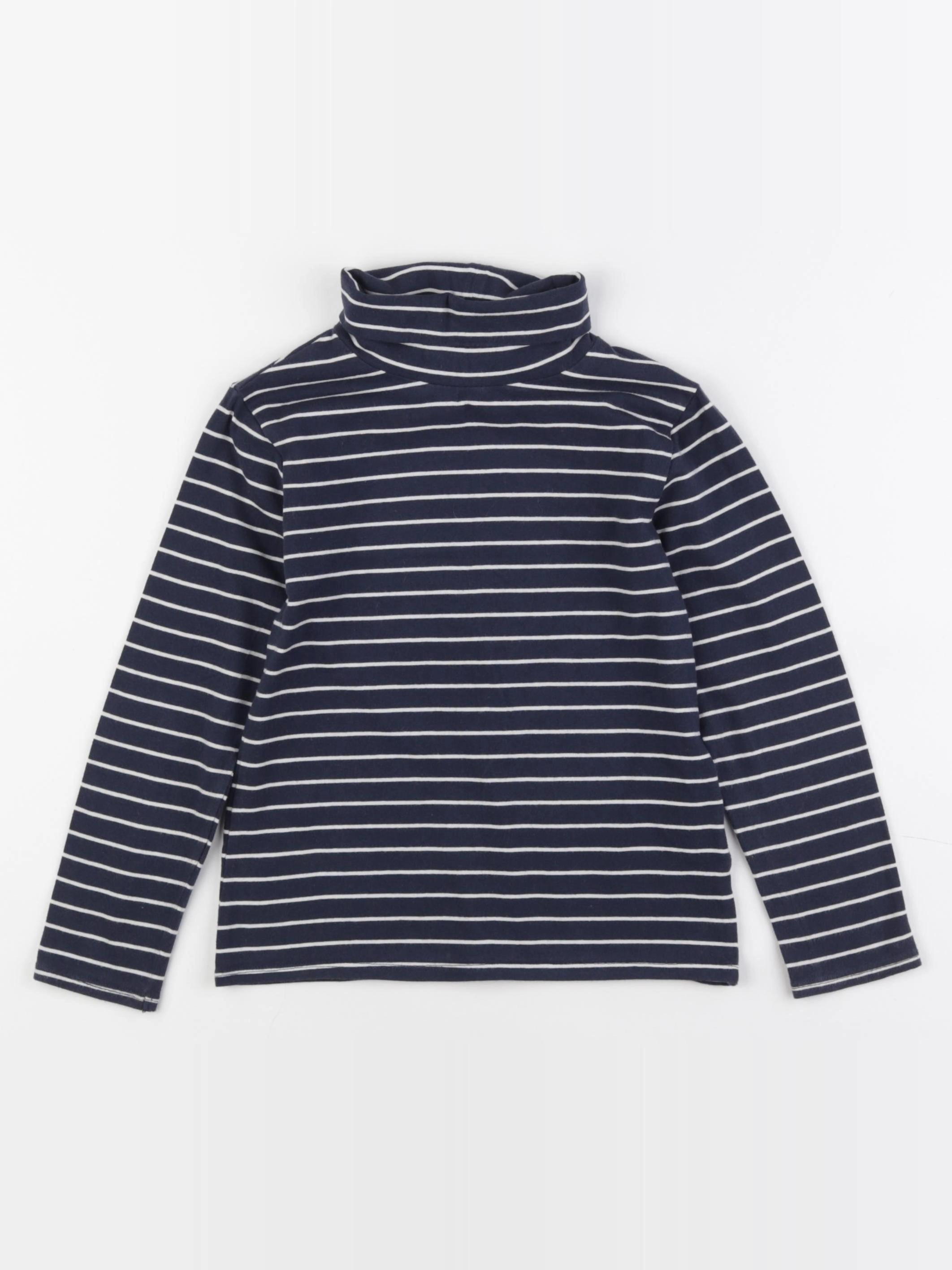 Vertbaudet - sous-pull bleu, blanc - 6 ans