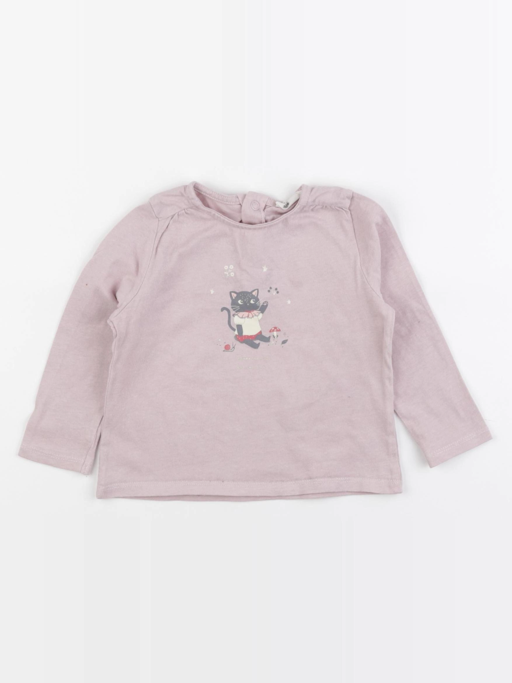 Little Cigogne - tee-shirt violet - 12 mois