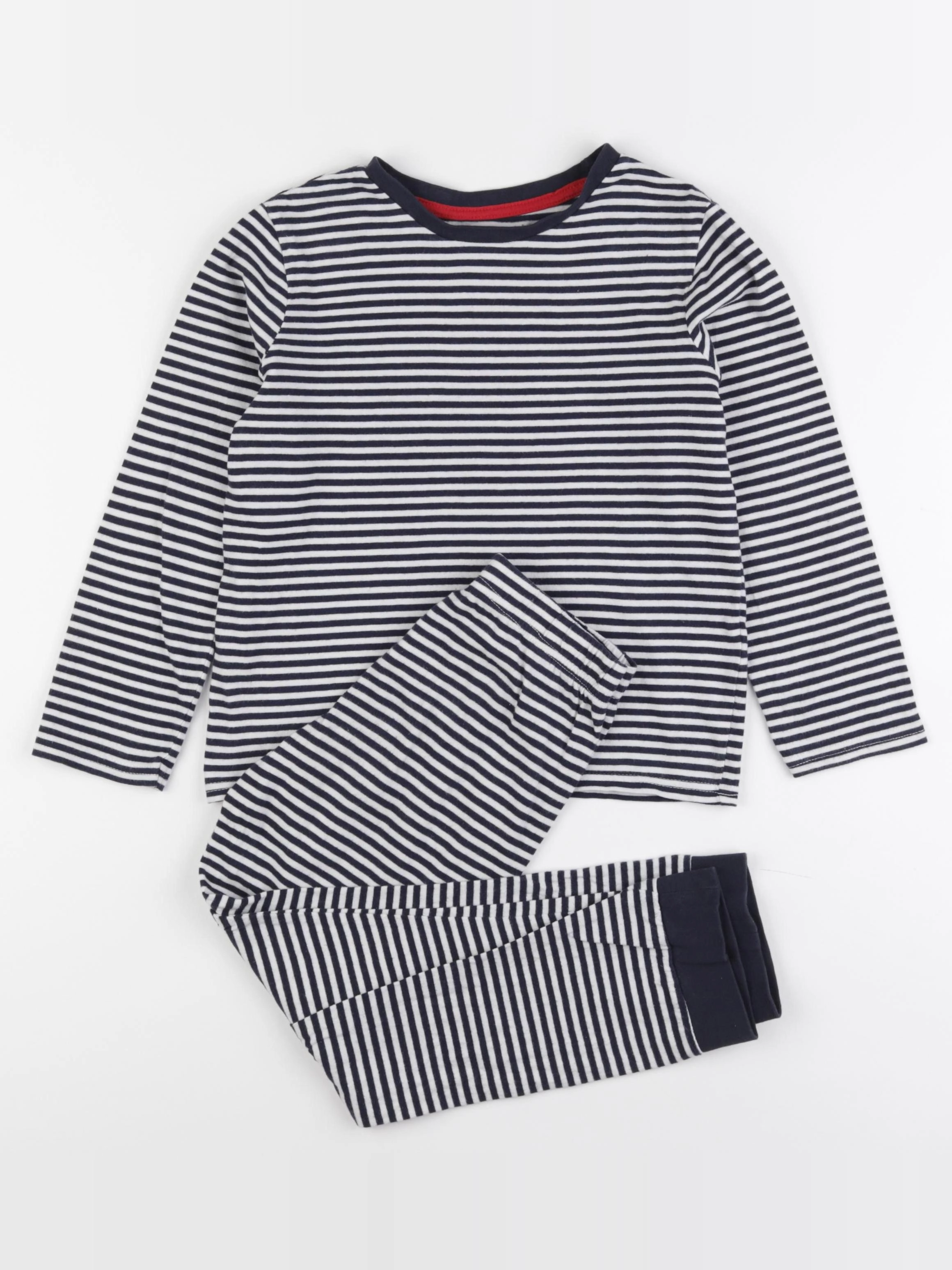 Vertbaudet - pyjama coton blanc, bleu - 8 ans
