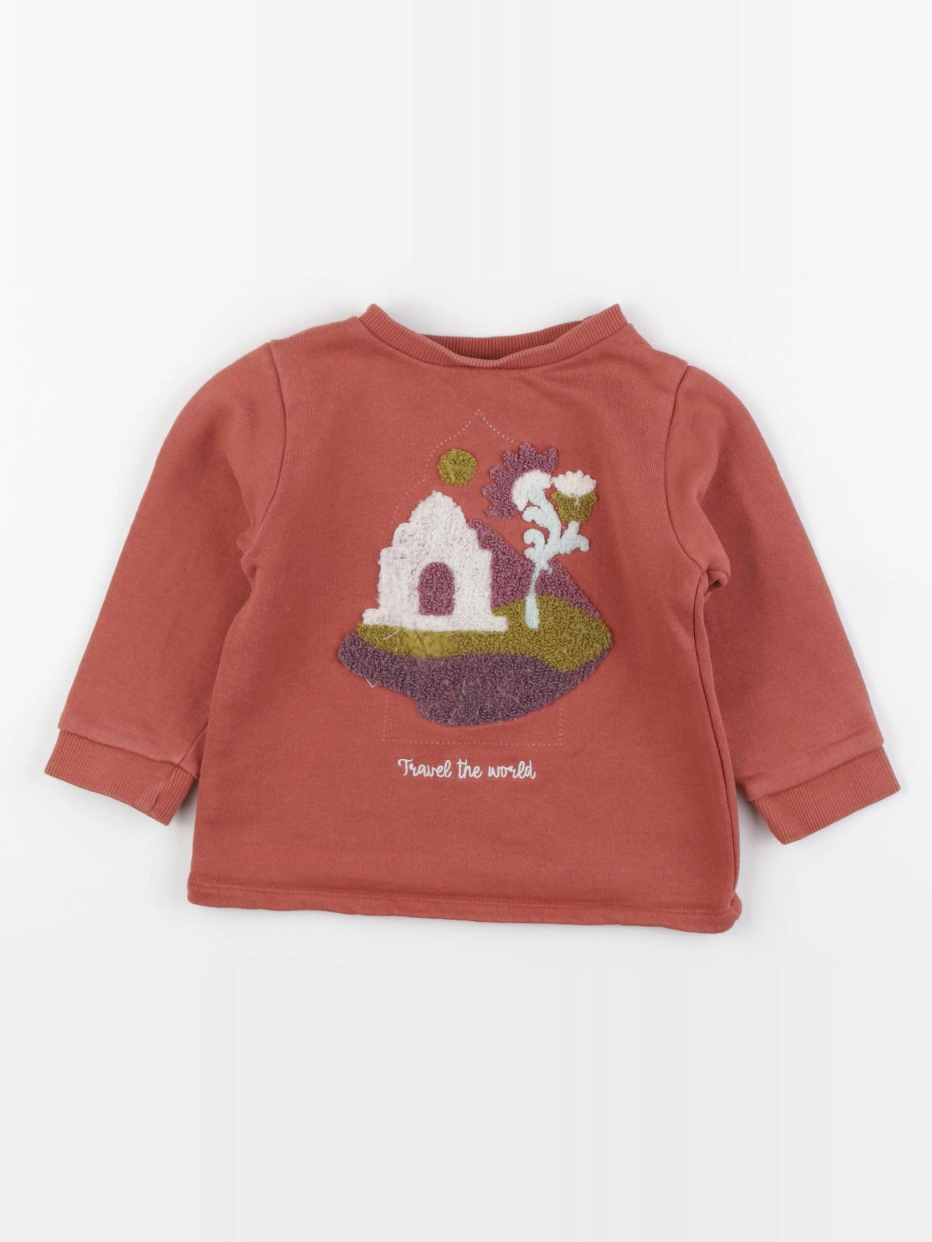 Little Cigogne - sweat orange - 2 ans