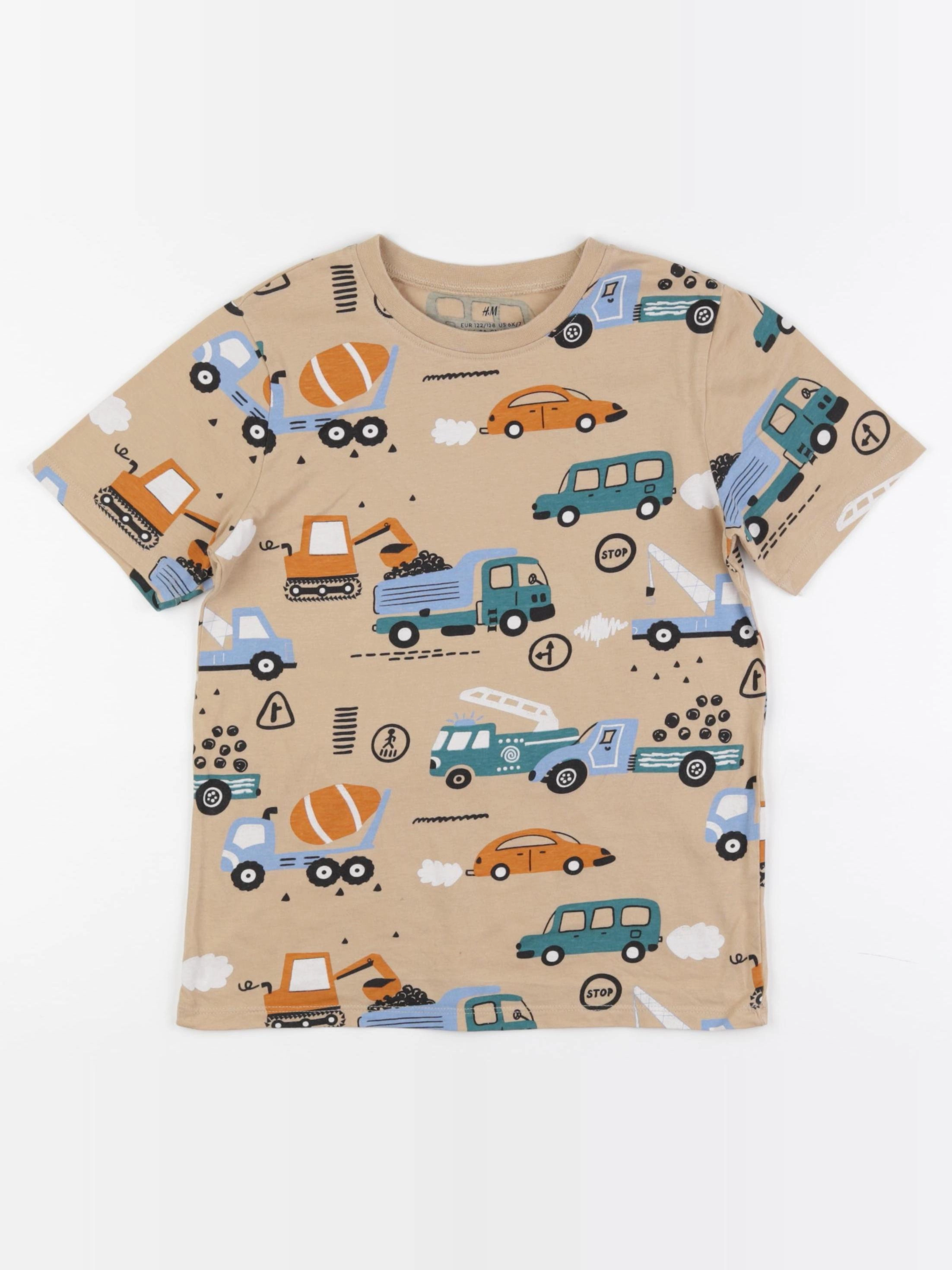 H&M - tee-shirt beige - 6/7 ans