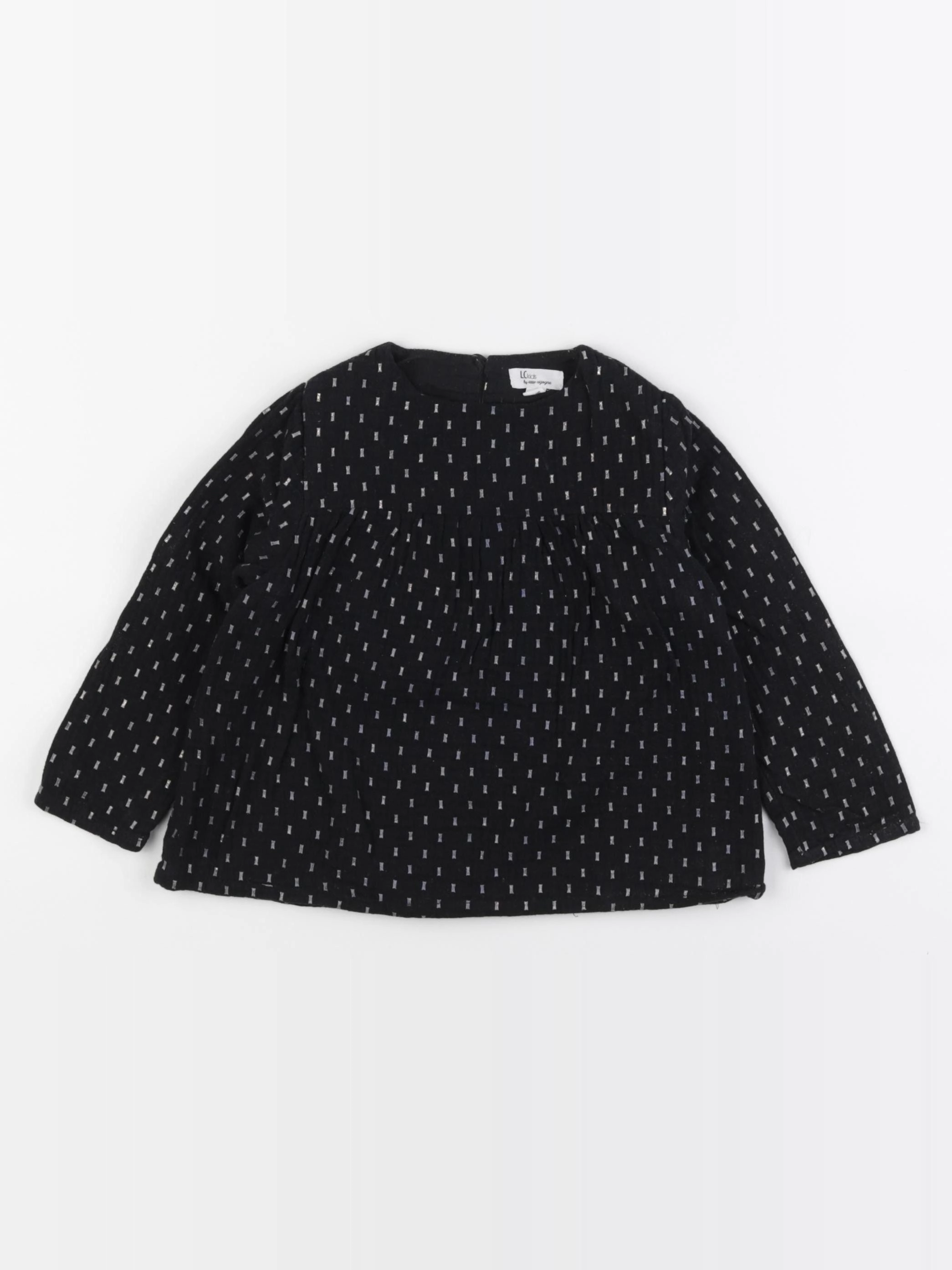 Little Cigogne - blouse argent, noir - 2 ans