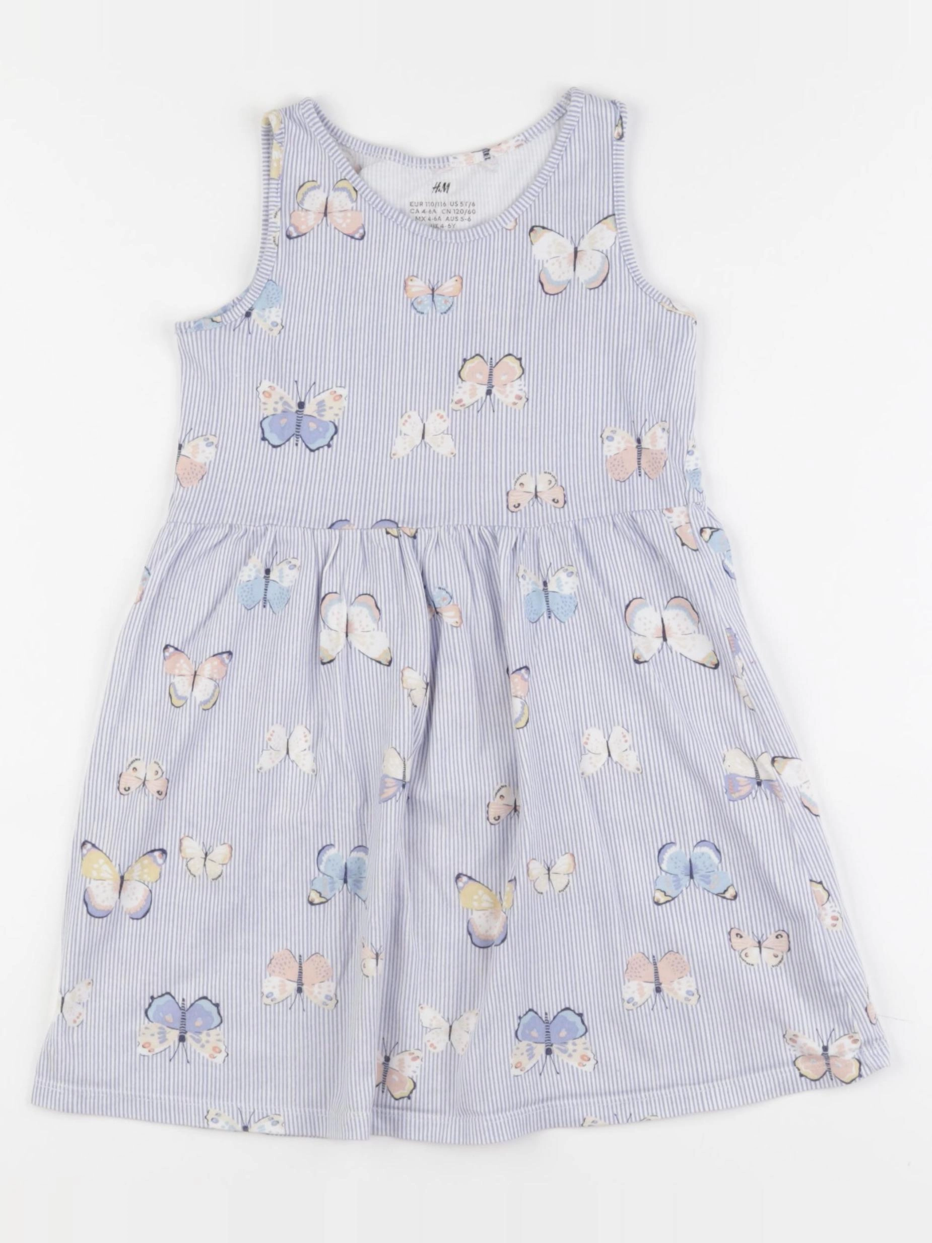 H&M - robe bleu - 5/6 ans
