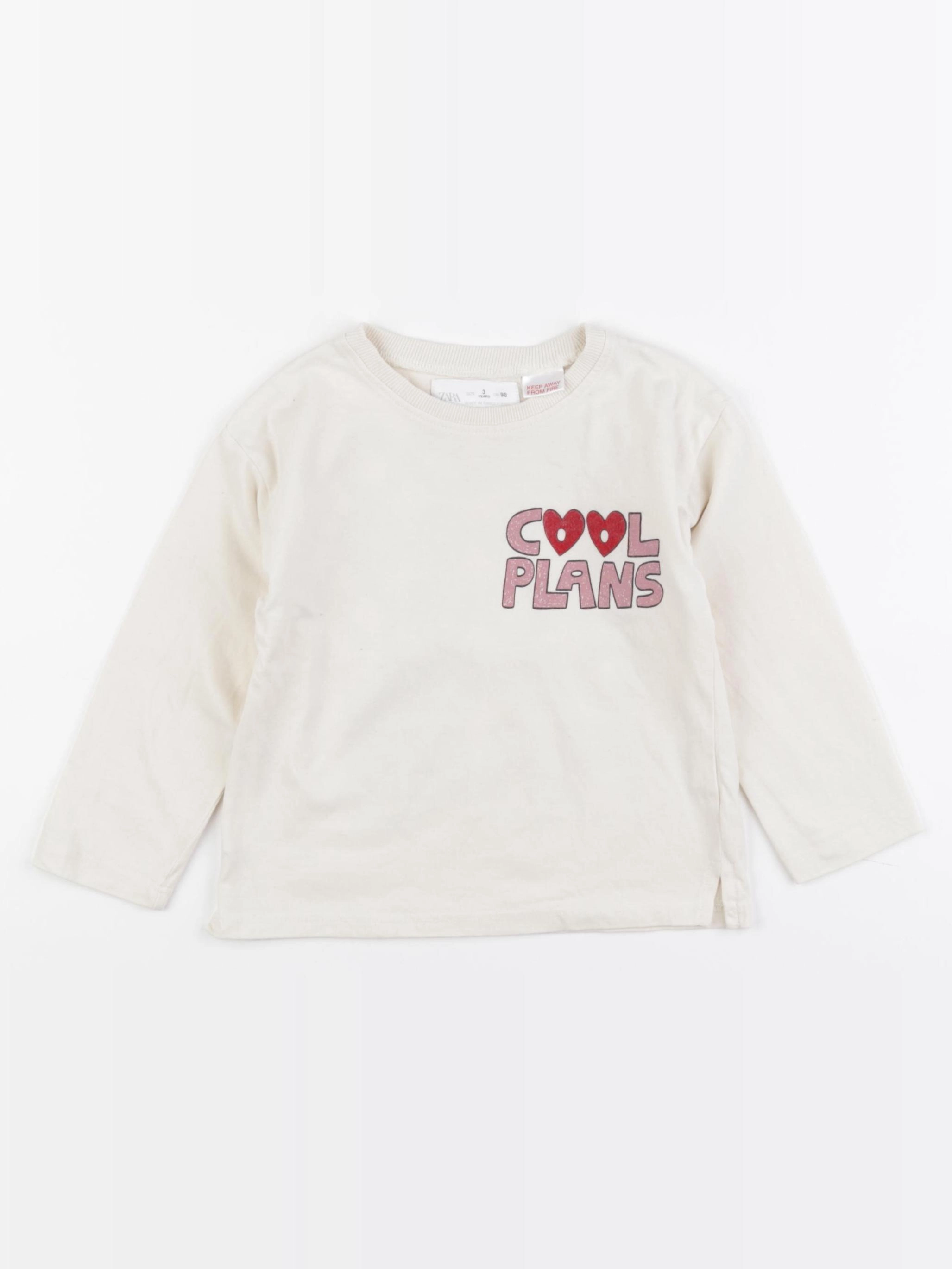 Zara - tee-shirt imprimé au dos beige - 3 ans