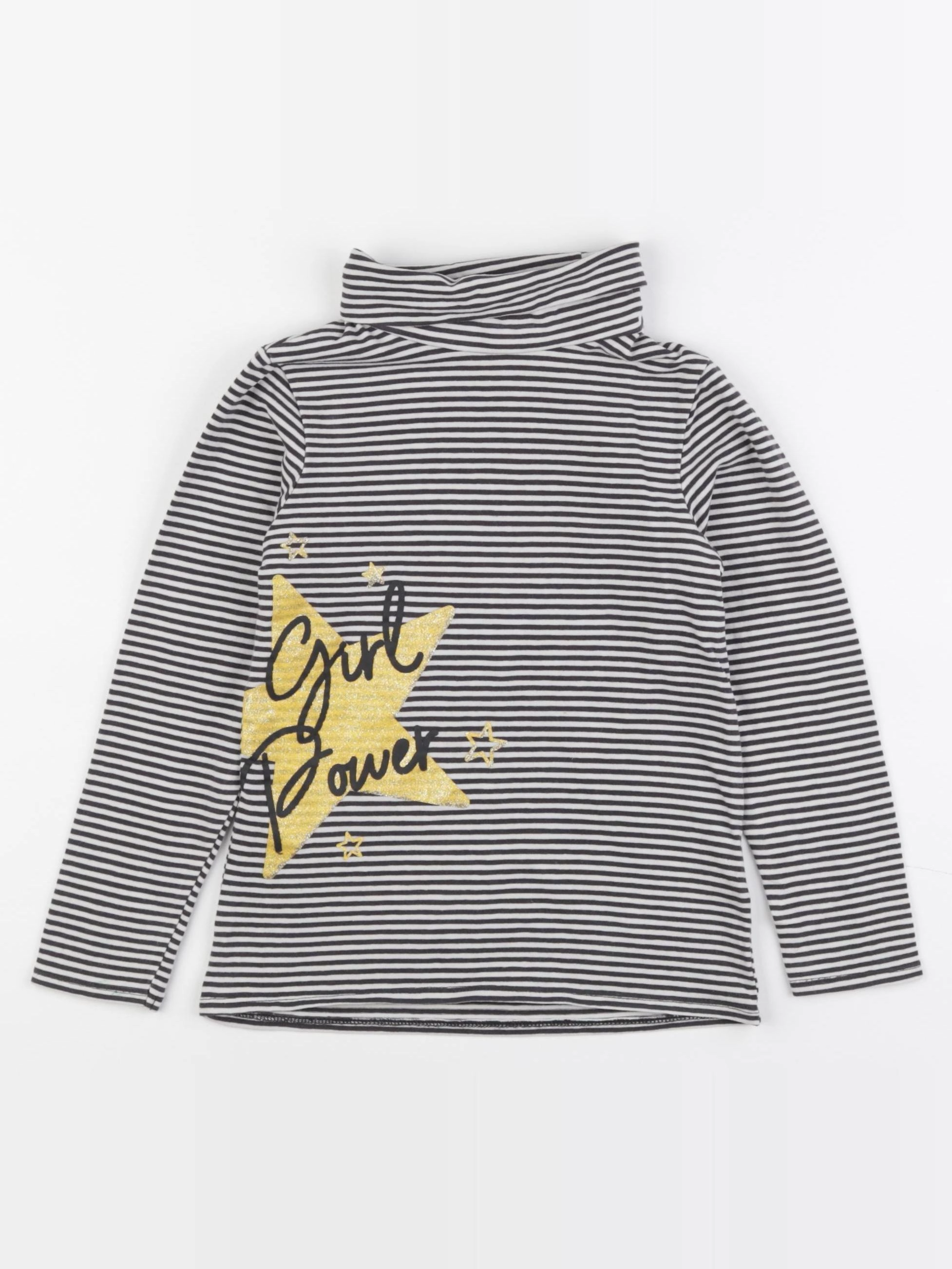 Vertbaudet - sous-pull blanc, noir - 6 ans