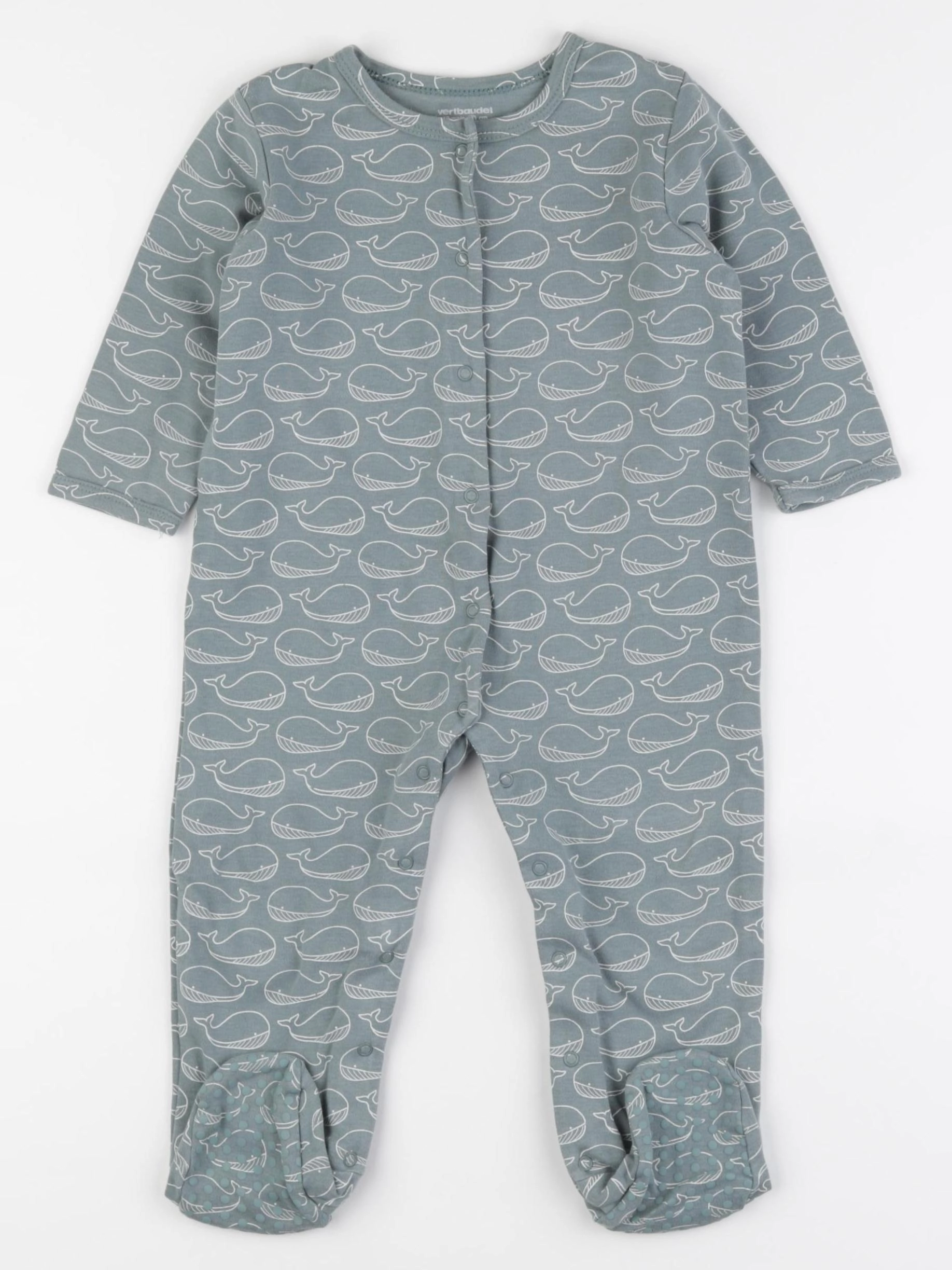 Vertbaudet - pyjama coton vert - 18 mois
