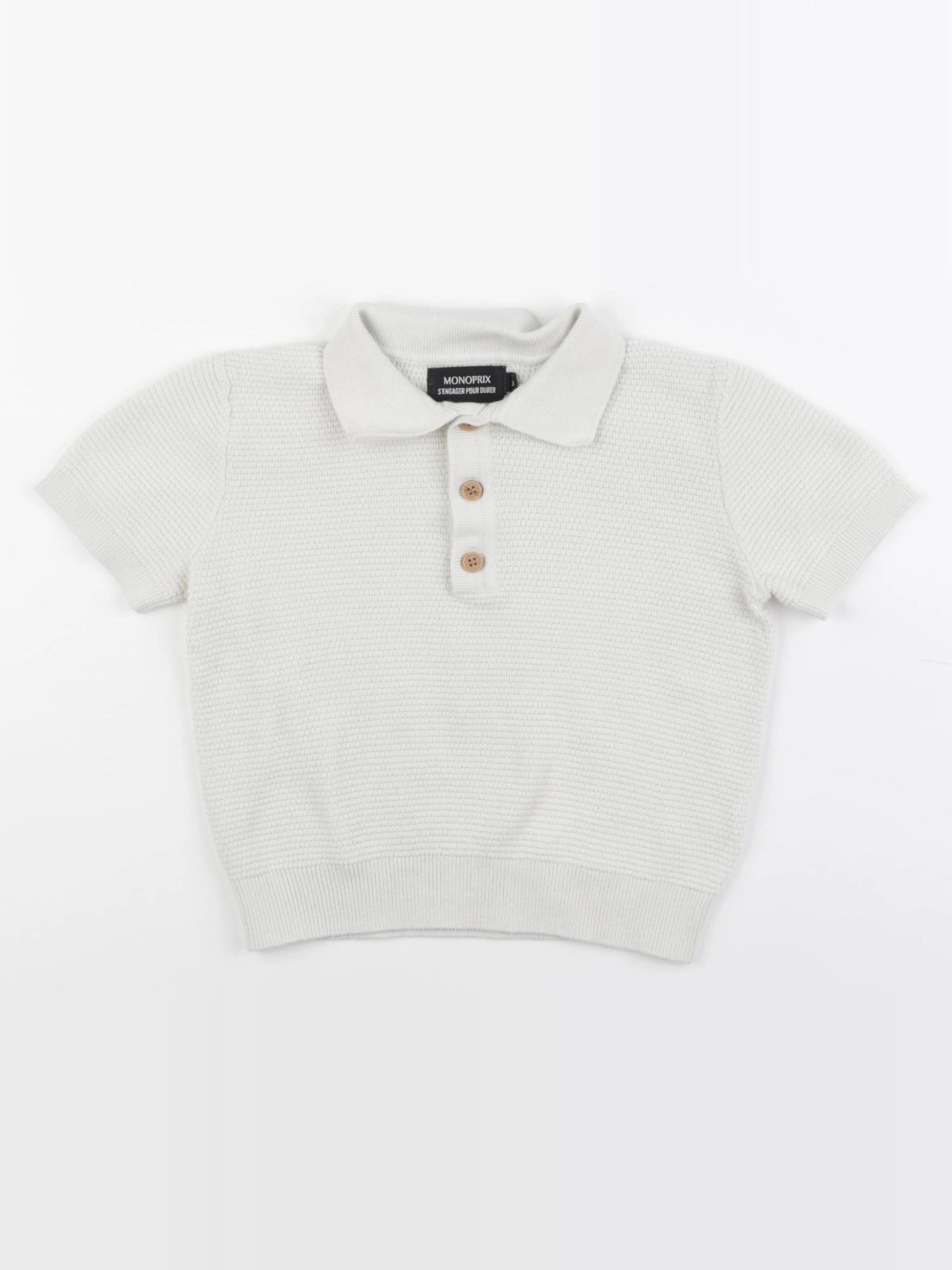 Monoprix - polo blanc - 3 ans